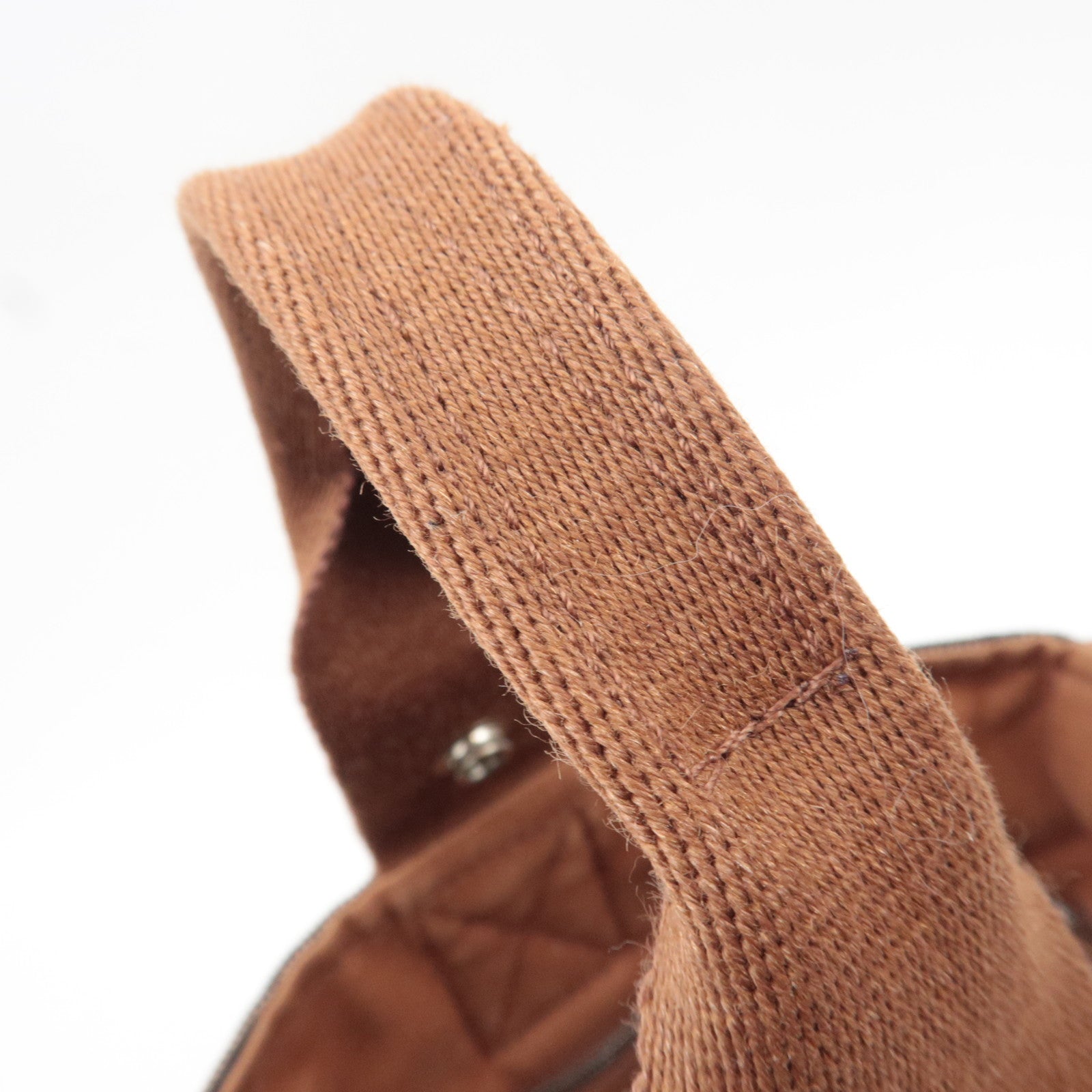 HERMES Saxo PM Canvas Handbag Brown