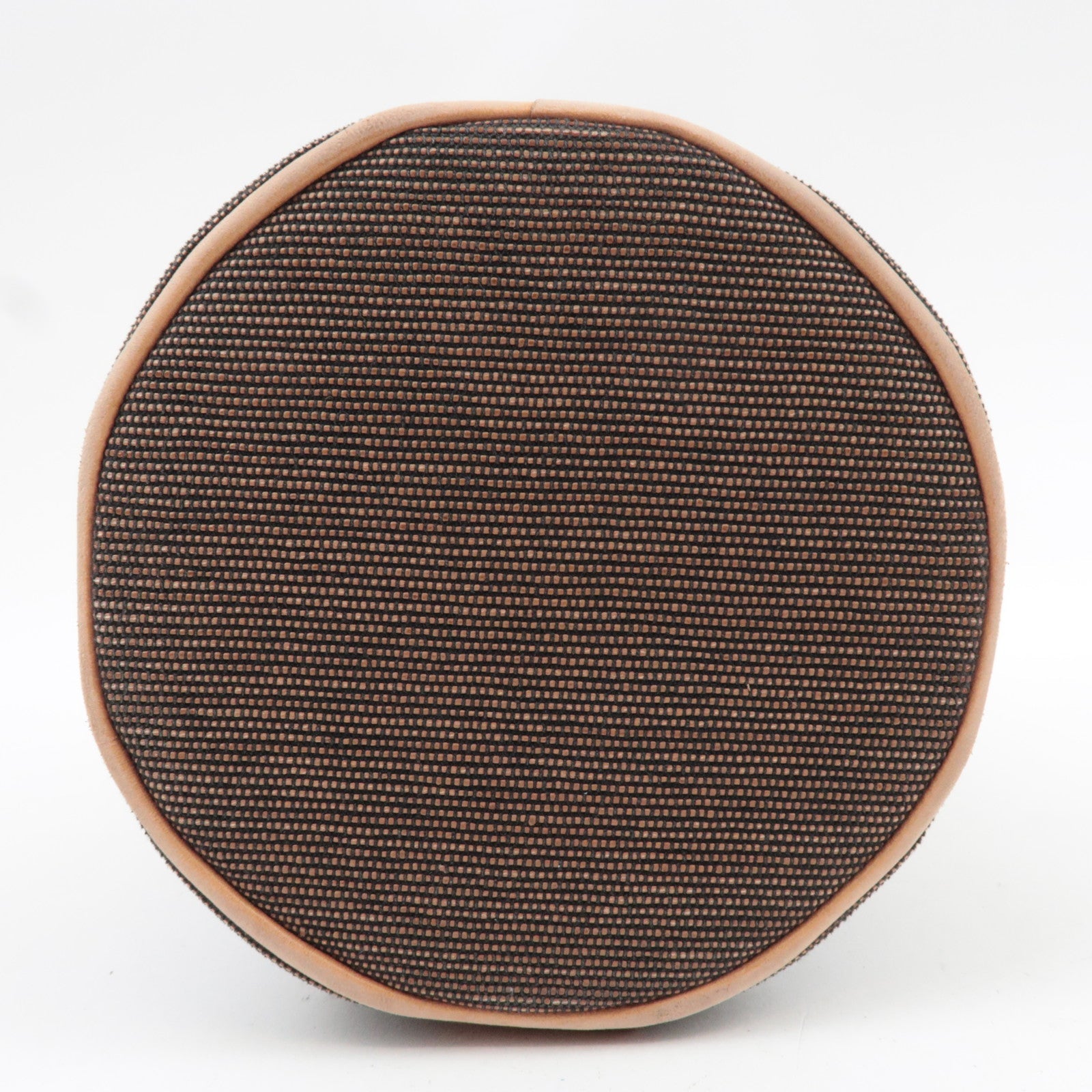 HERMES Saxo PM Canvas Handbag Brown