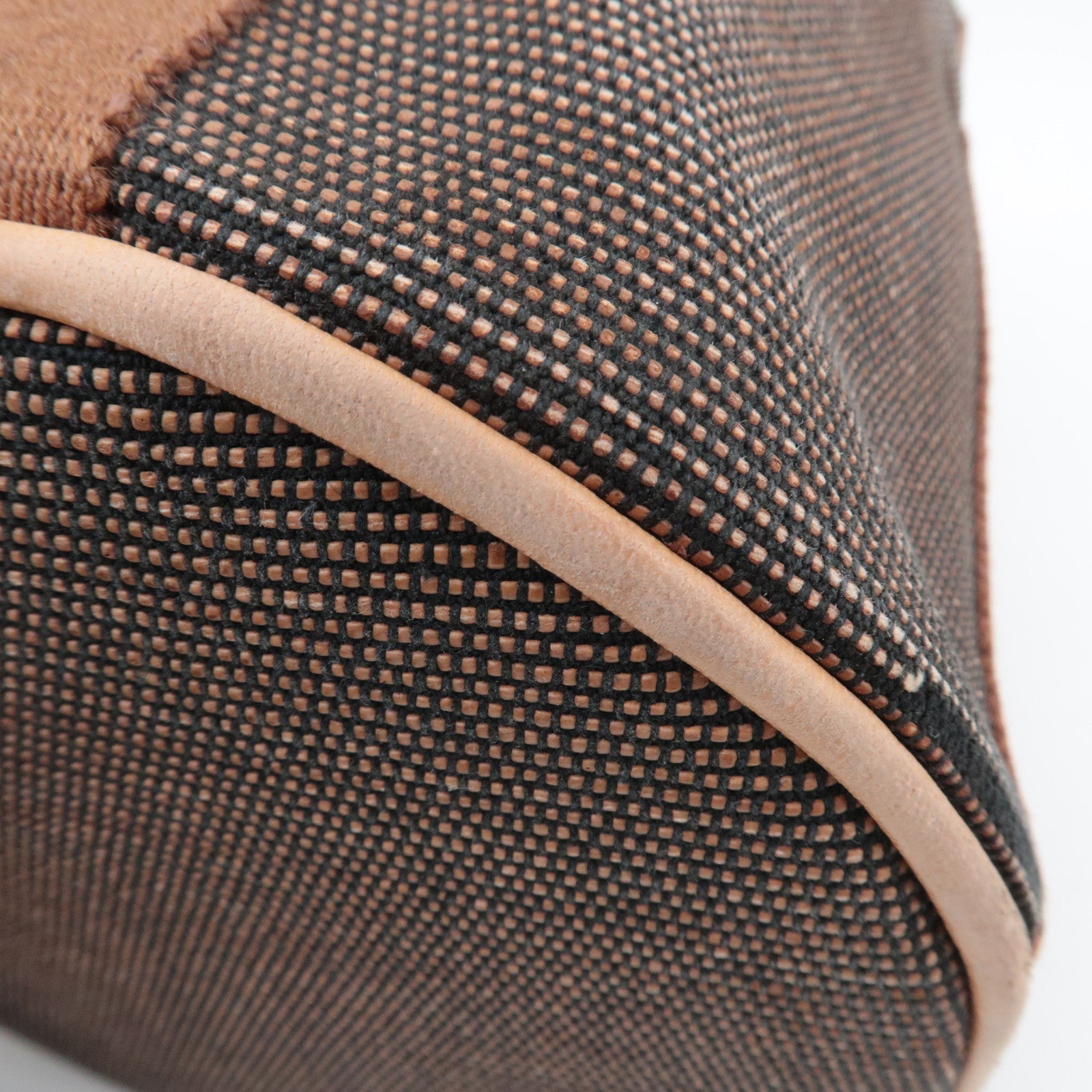 HERMES Saxo PM Canvas Handbag Brown