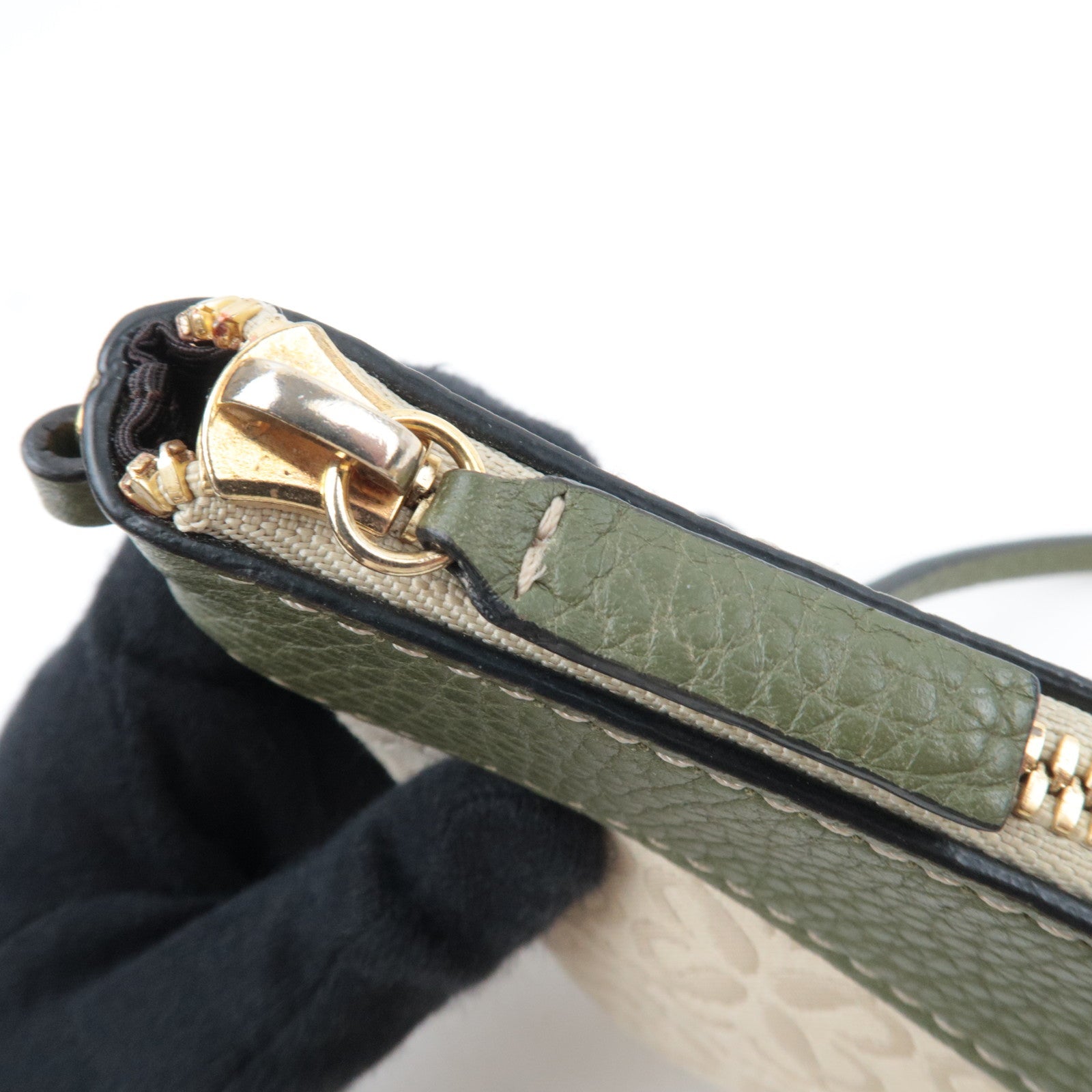 LOEWE Canvas Leather Small Shoulder Bag Beige Khaki