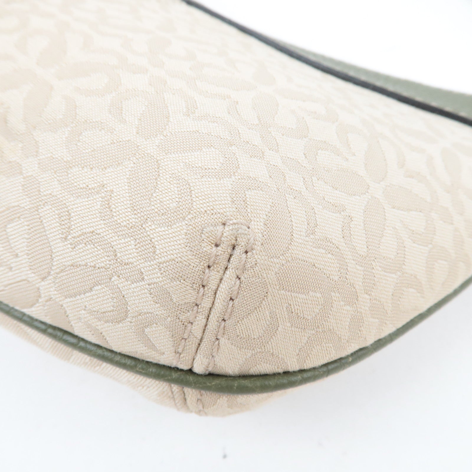 LOEWE Canvas Leather Small Shoulder Bag Beige Khaki