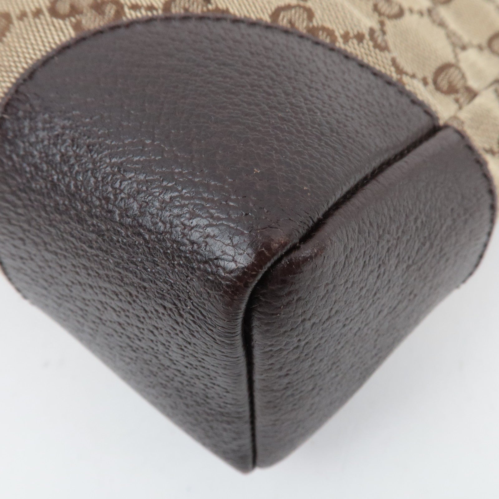 GUCCI Shoulder Bag GG Canvas Leather Beige Brown 114273