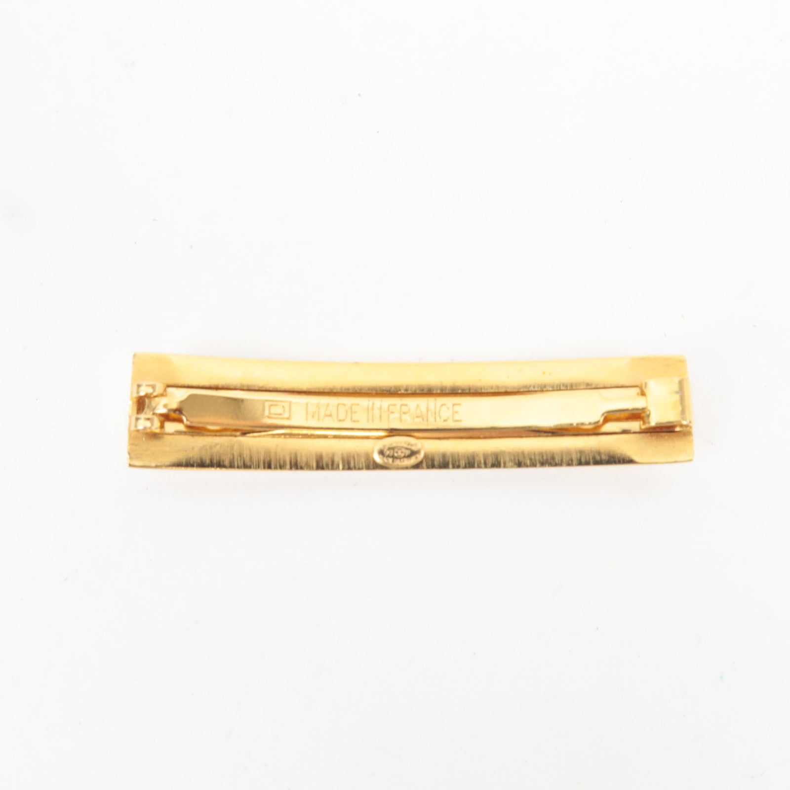 CHANEL Logo Mini Barrette Metal Hair Clip 99P Gold