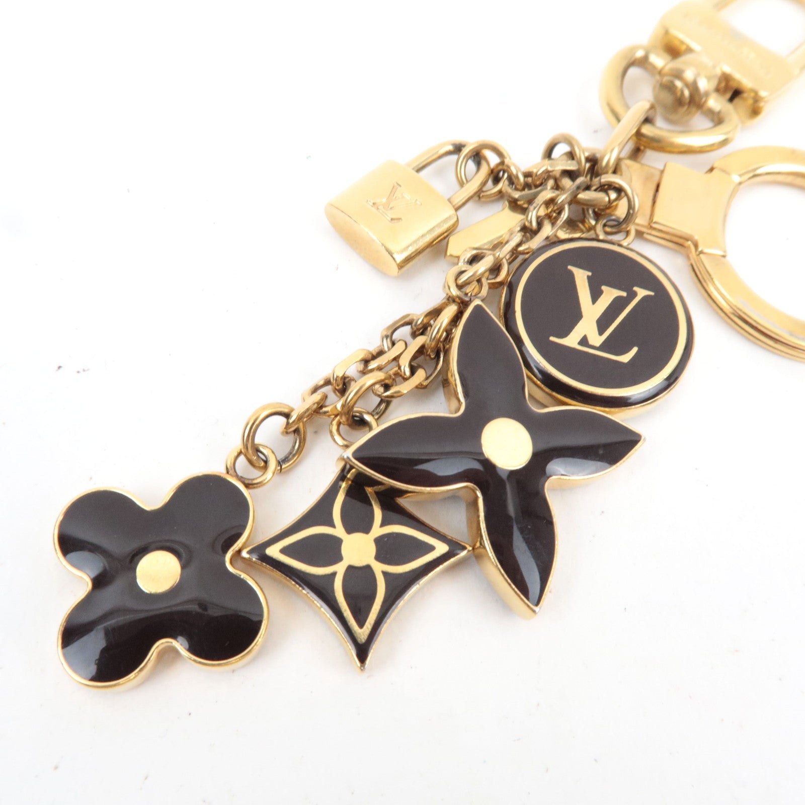 Louis Vuitton Porte Cles Pampille Metal Bag Charm Gold Brown M91929