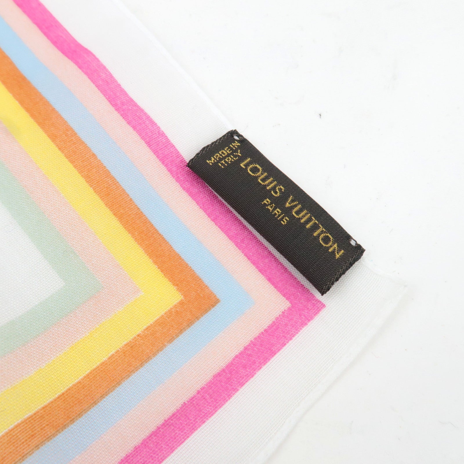 Louis Vuitton Monogram Multicolor Scarf 100% Cotton Blanc M71911