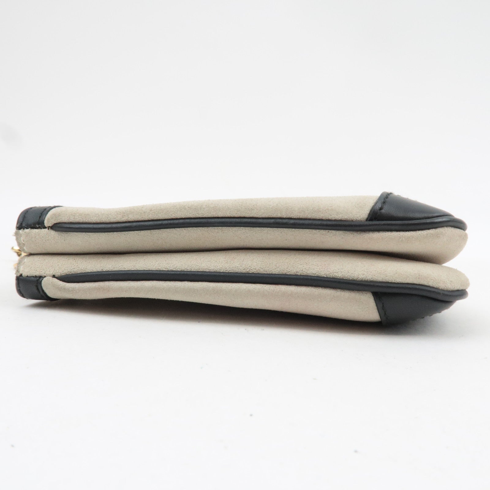 GUCCI Tiger Head Suede Leather Shoulder Bag Light Gray Black 001.4110.001013 *Dust bag