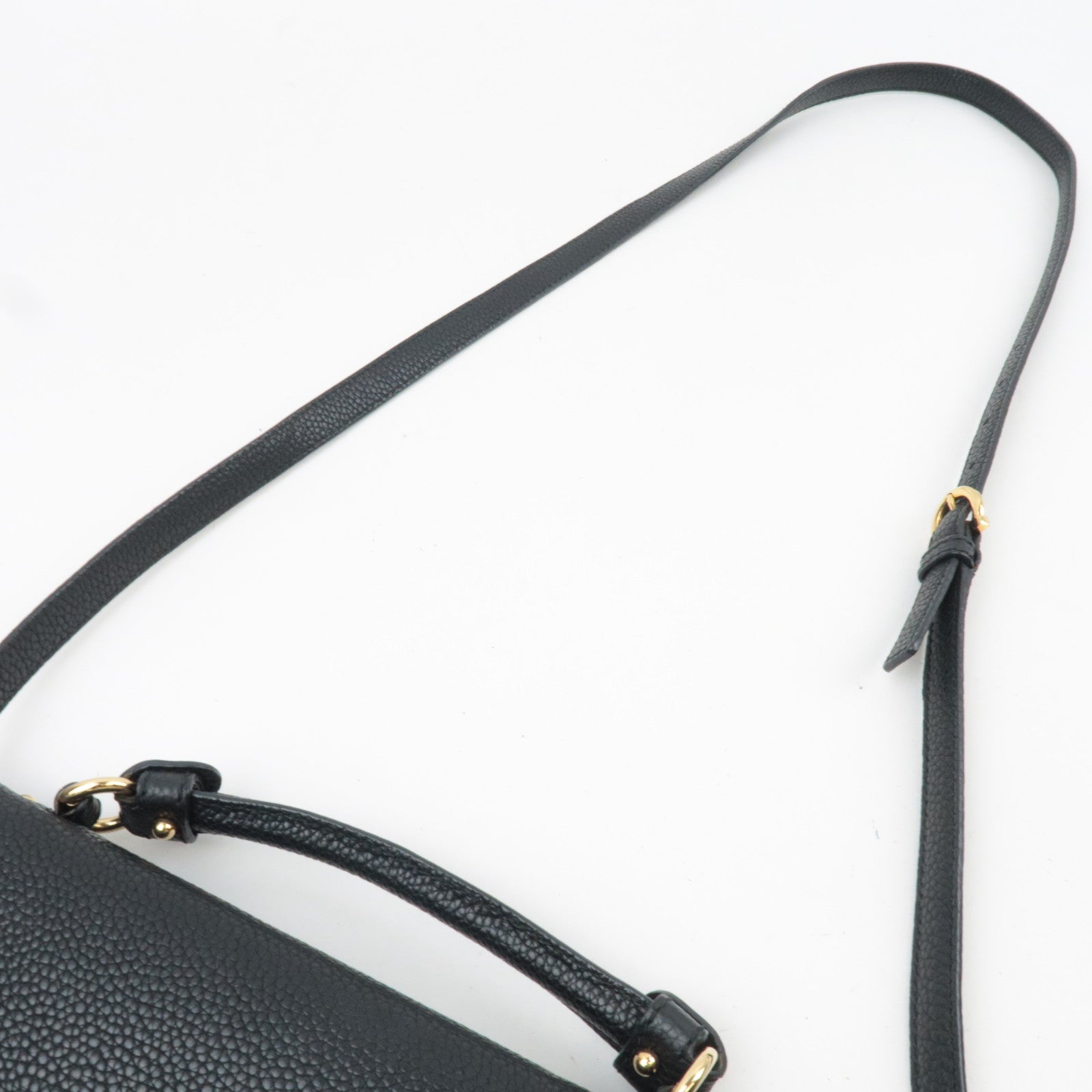 Ferragamo Gancini 2Way Leather Shoulder Bag Black Gold HDW