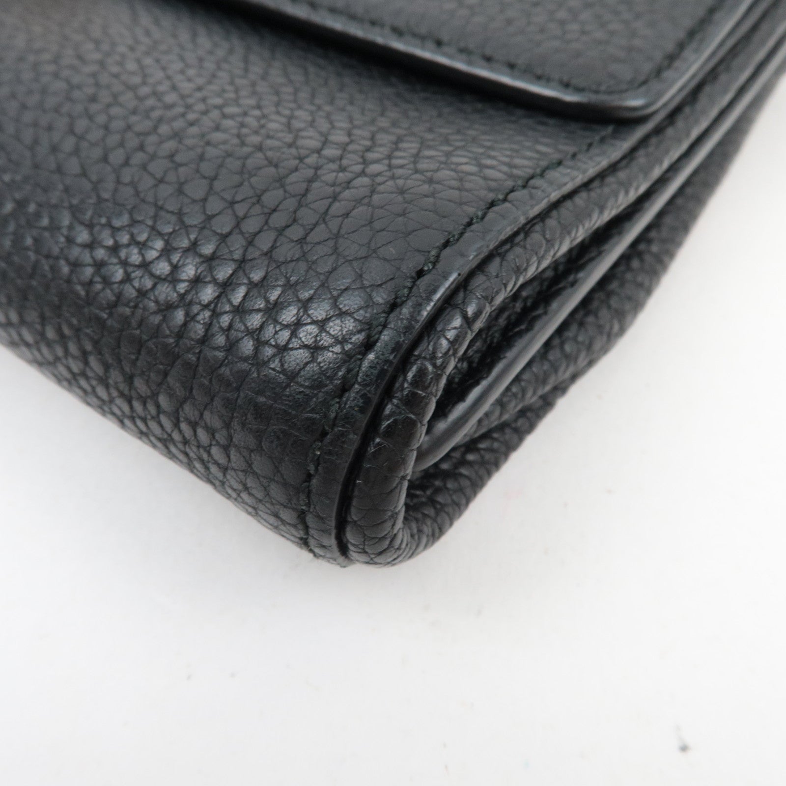 Ferragamo Gancini 2Way Leather Shoulder Bag Black Gold HDW