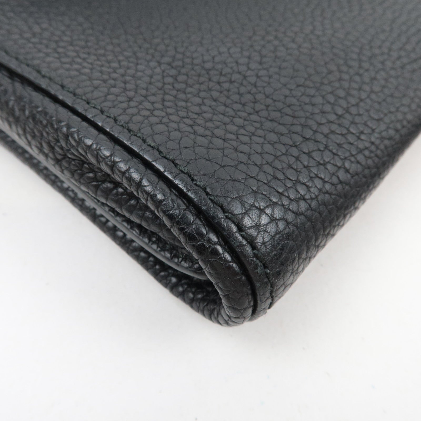 Ferragamo Gancini 2Way Leather Shoulder Bag Black Gold HDW