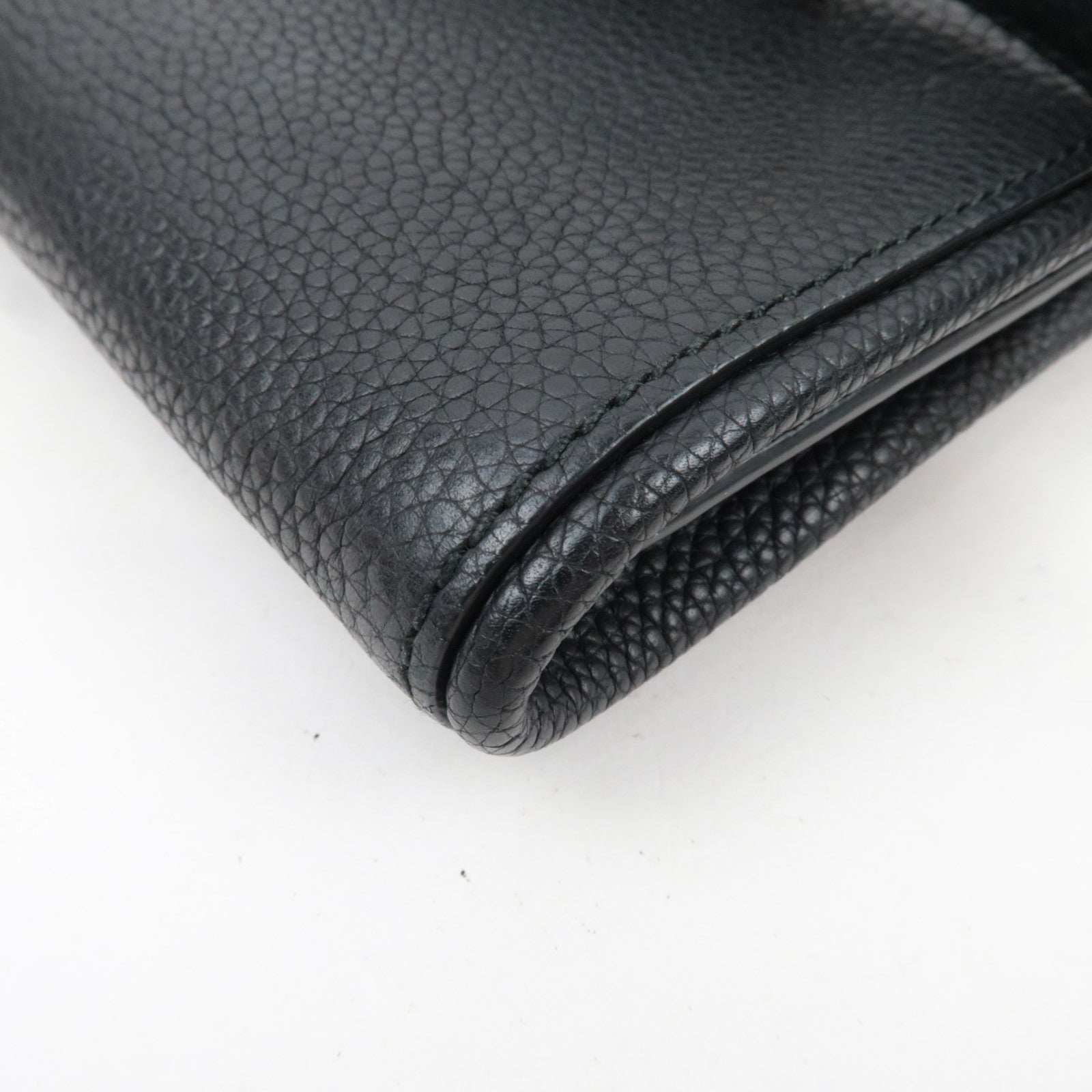 Ferragamo Gancini 2Way Leather Shoulder Bag Black Gold HDW