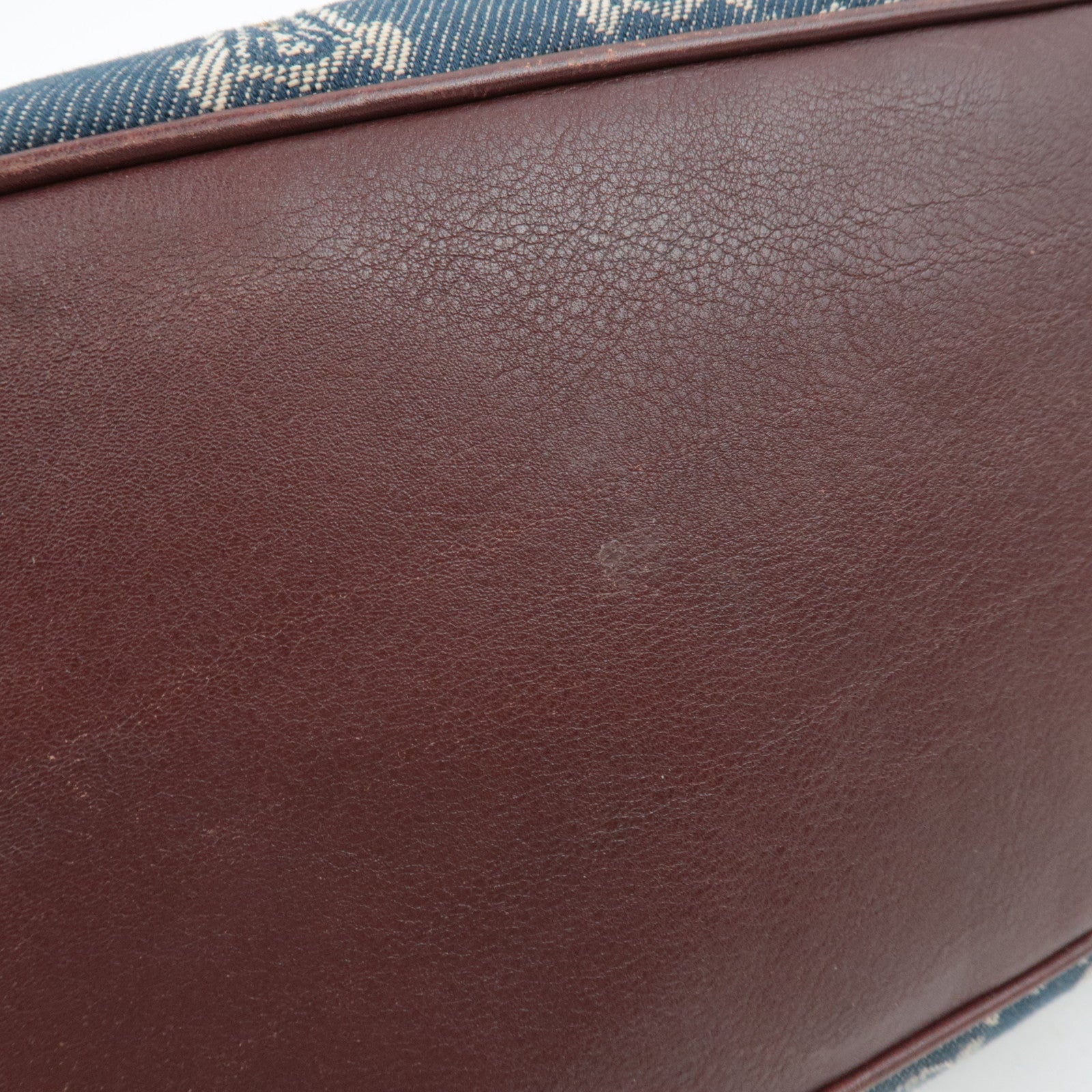 CELINE Macadam Boogie Denim Leather Hand Bag Blue