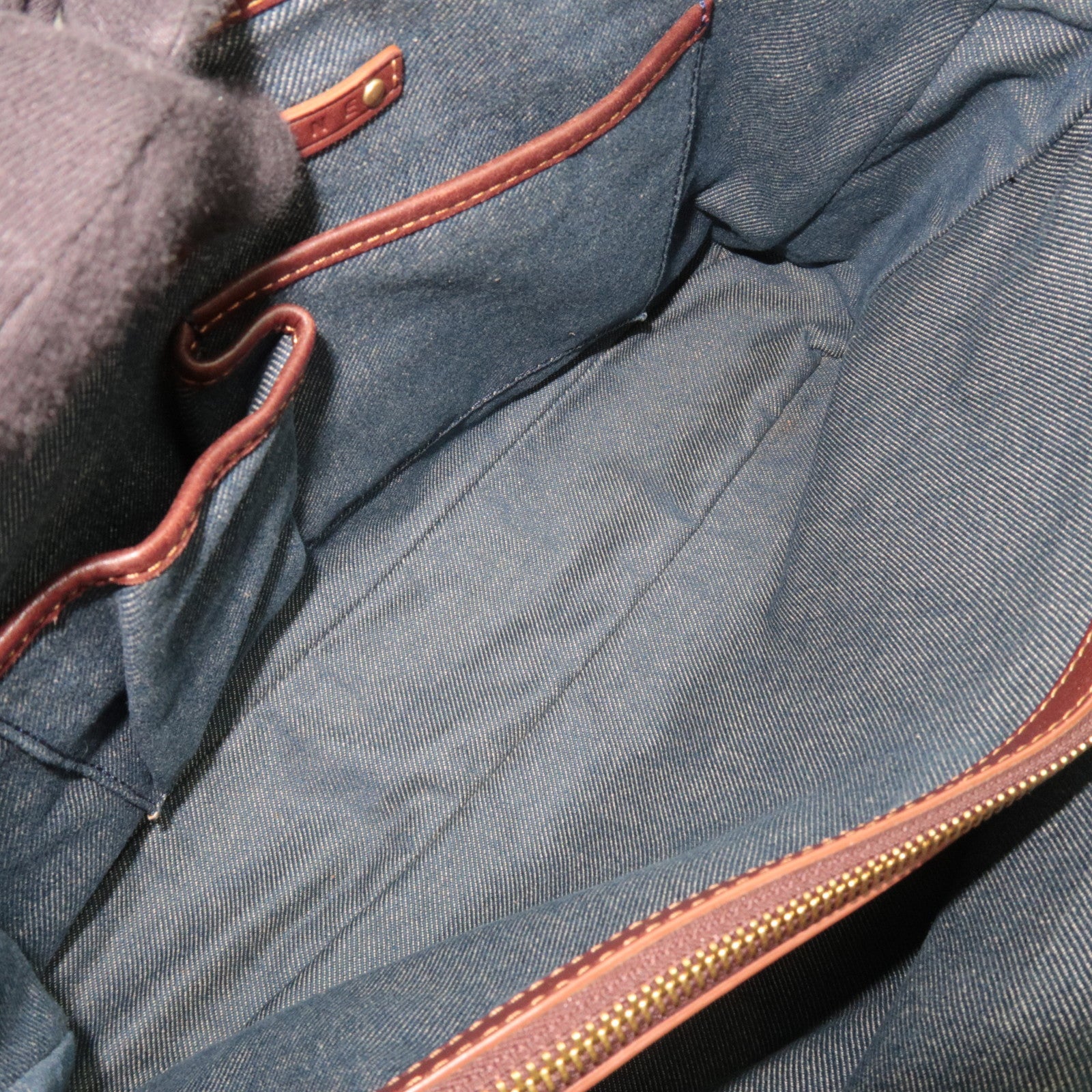 CELINE Macadam Boogie Denim Leather Hand Bag Blue