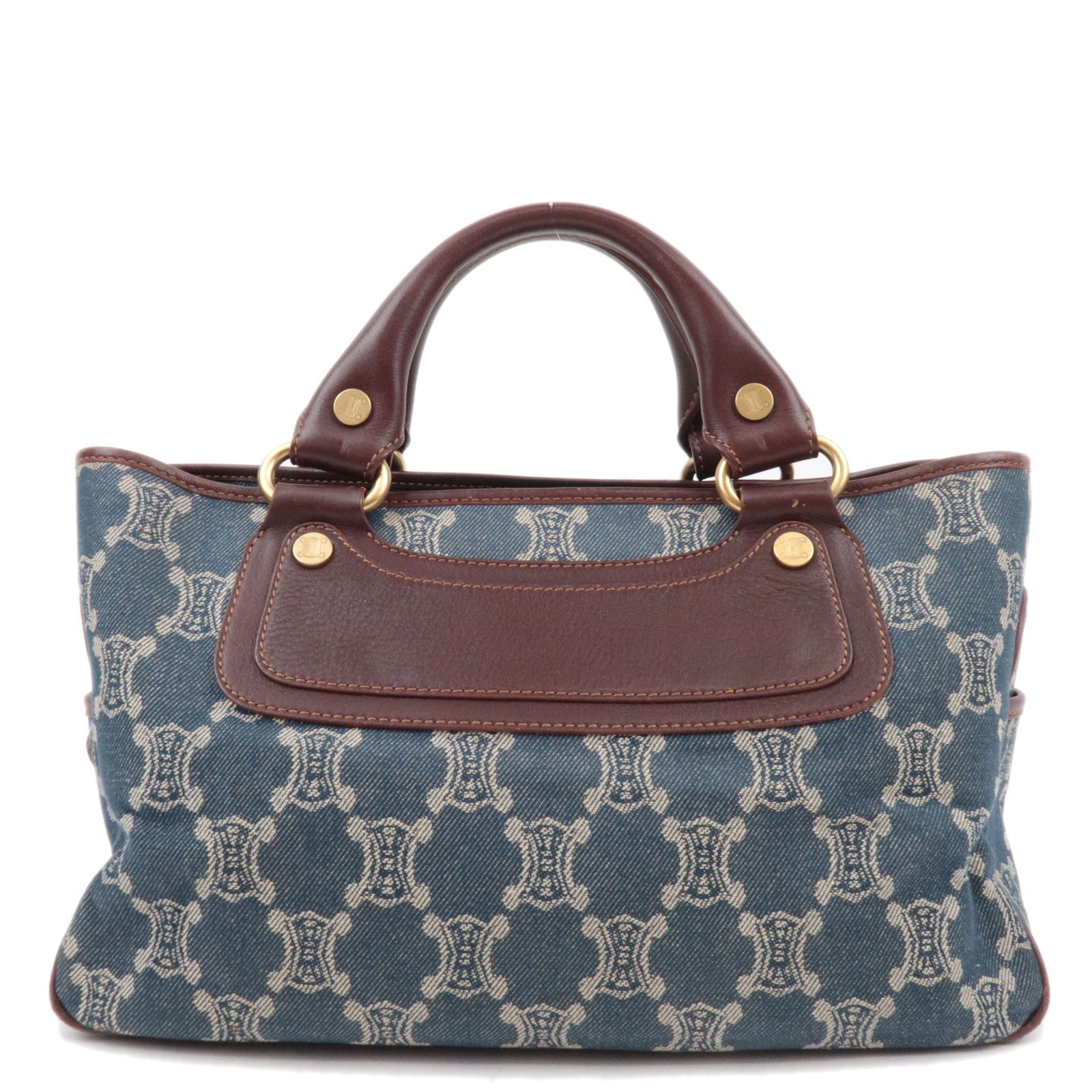 CELINE Macadam Boogie Denim Leather Hand Bag Blue82443