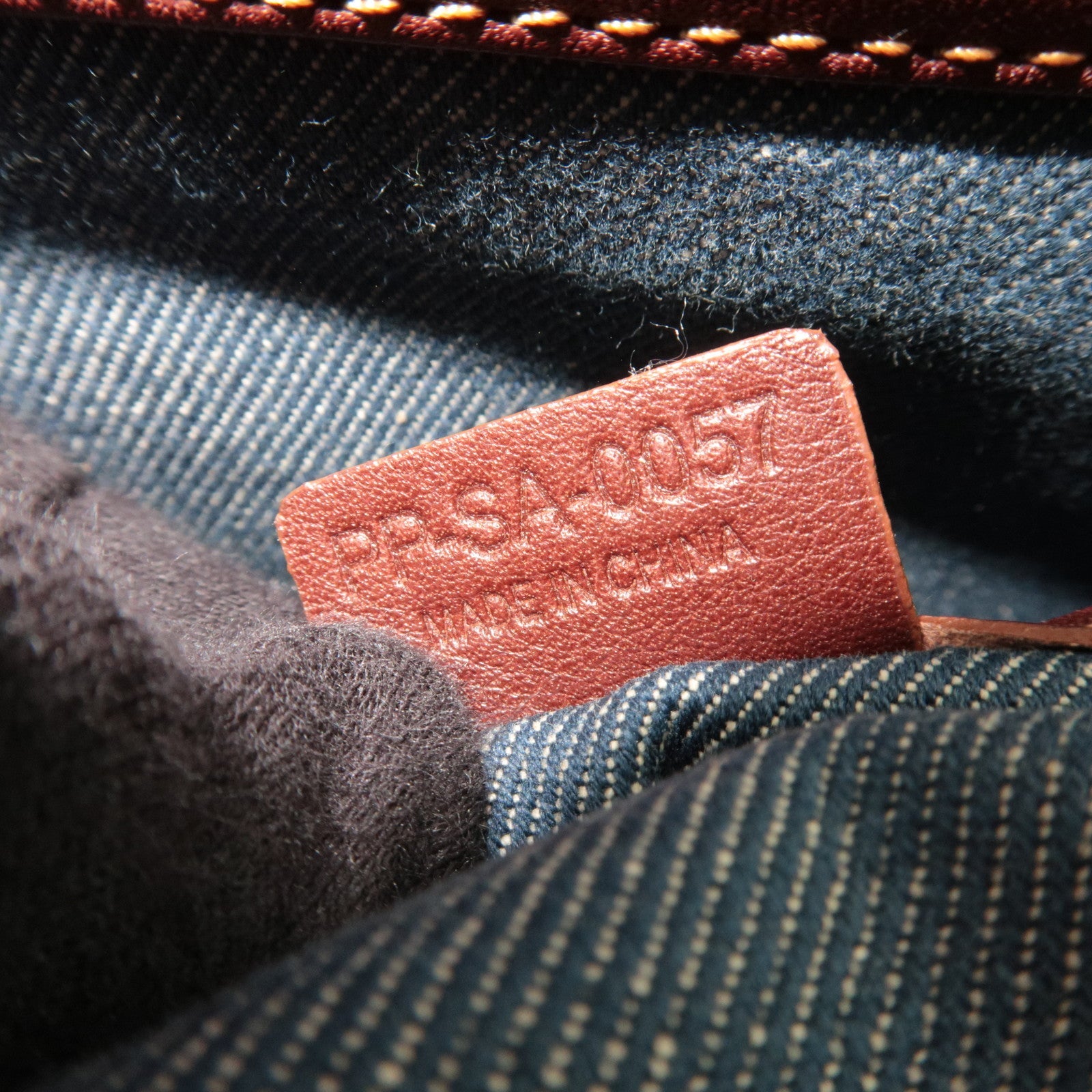 CELINE Macadam Boogie Denim Leather Hand Bag Blue