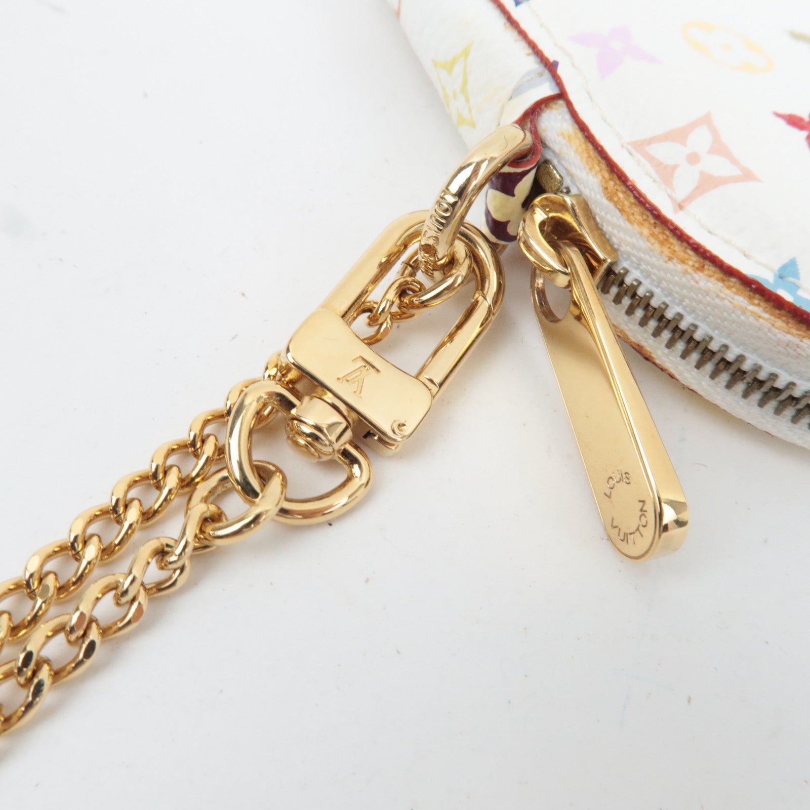 Louis Vuitton Monogram Multicolor Porte Monnaie Coeur Coin Case Blanc M60040 TH0037 *Dust bag