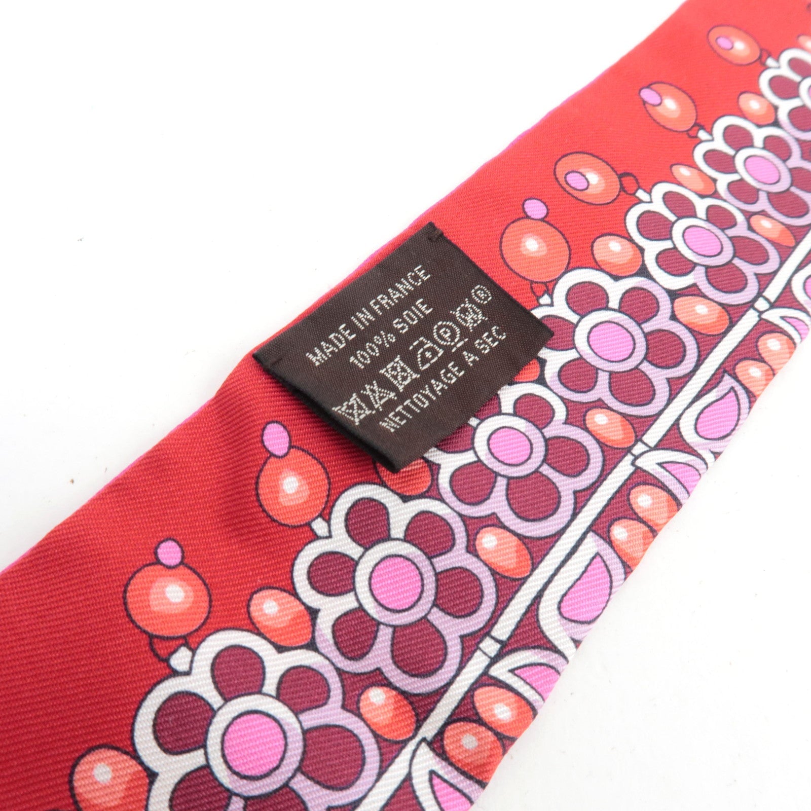 HERMES Twilly Scarf Parures Des MAHARAJA 100% Silk Pink Red *Box