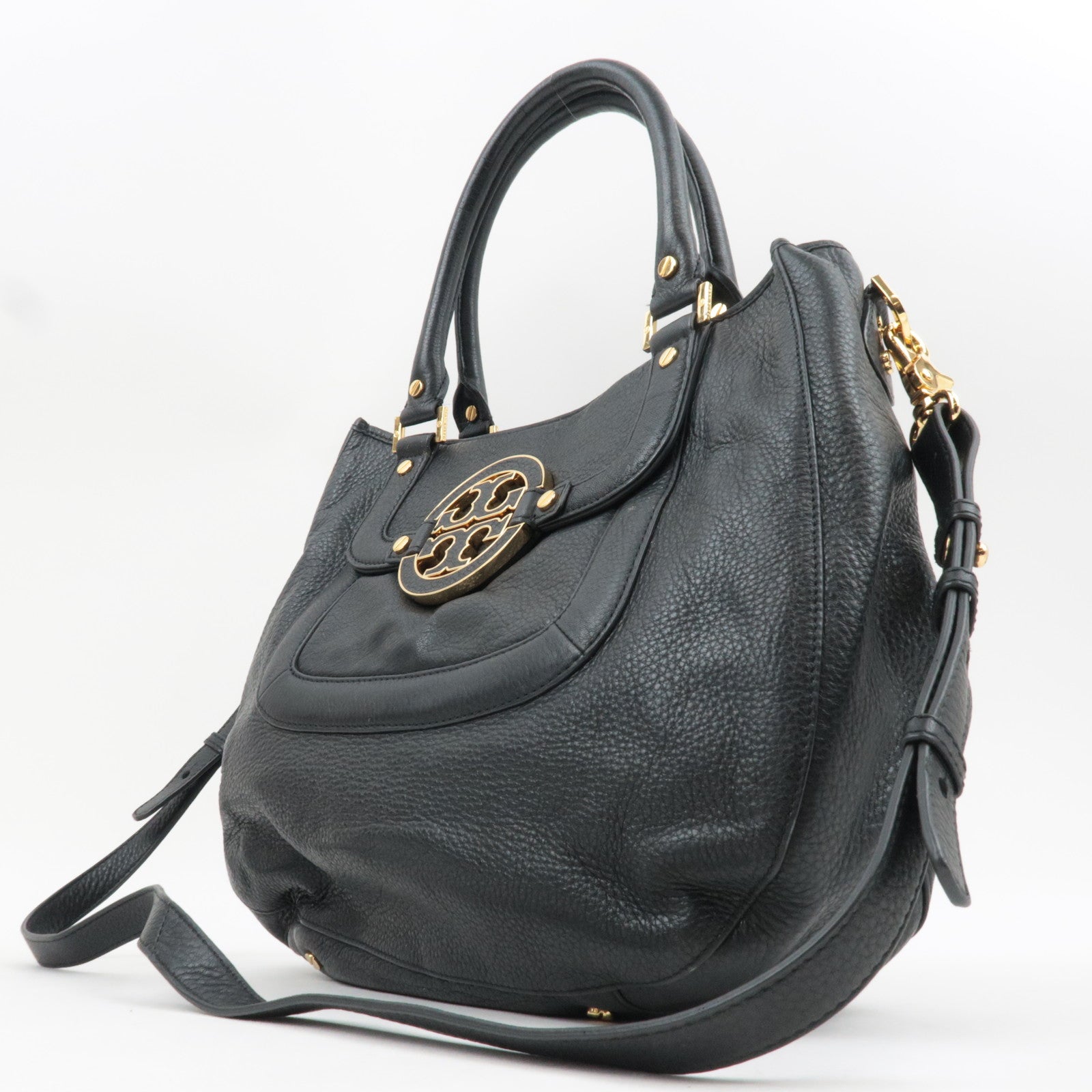 TORY BURCH 2Way Shoulder Bag Leather Black *Strap