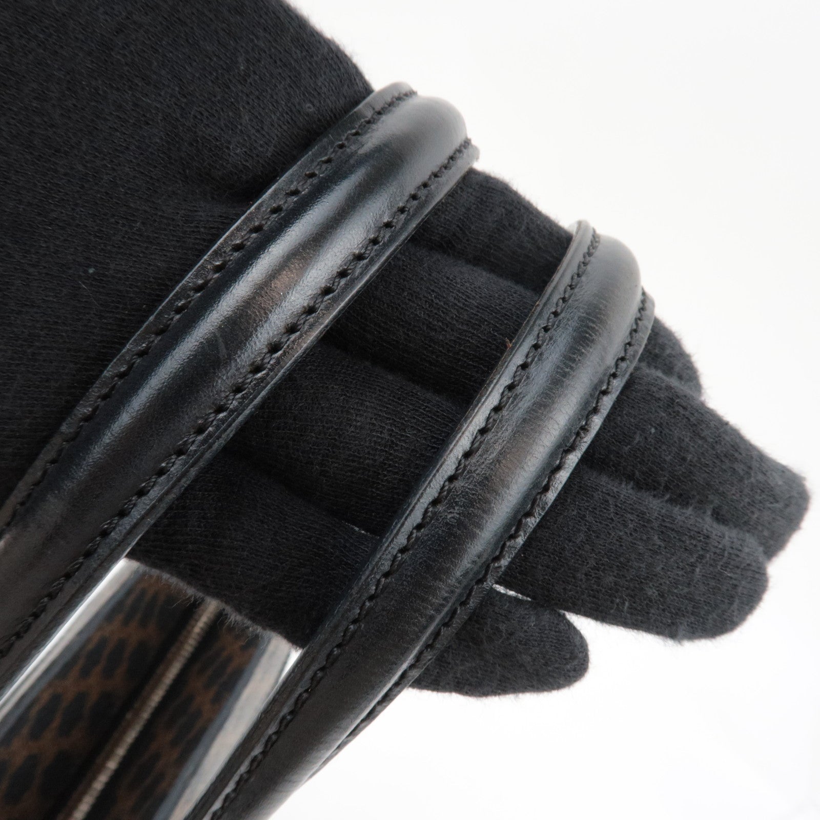 CELINE Macadam Tote Bag PVC Leather Black Brown