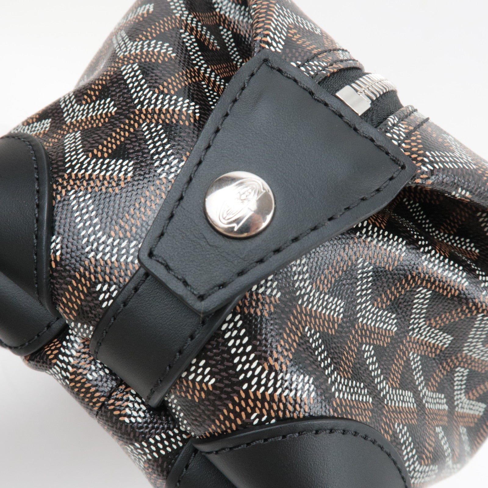 GOYARD Herringbone Bowling 25 Toiletry Bag PVC Leather Black *Dust bag