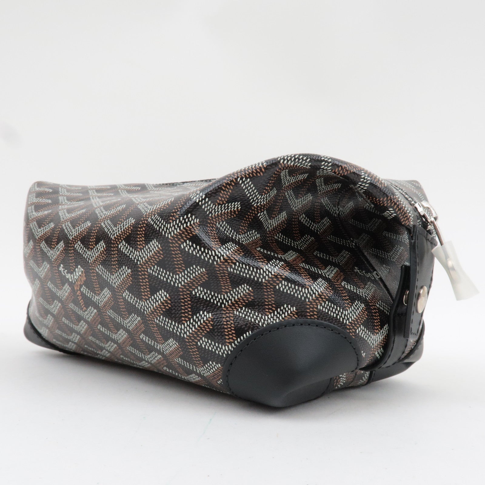 GOYARD Herringbone Bowling 25 Toiletry Bag PVC Leather Black *Dust bag