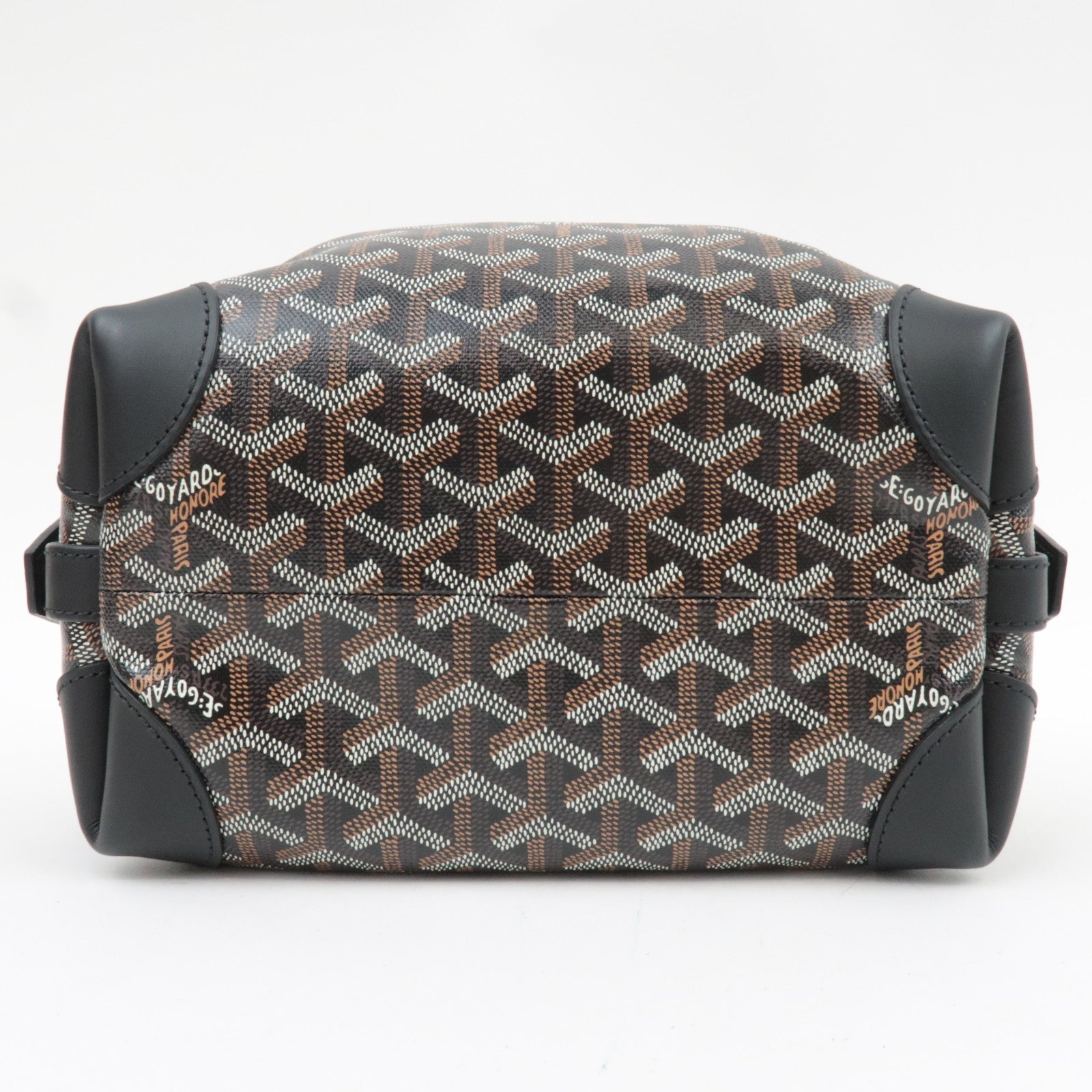 GOYARD Herringbone Bowling 25 Toiletry Bag PVC Leather Black *Dust bag