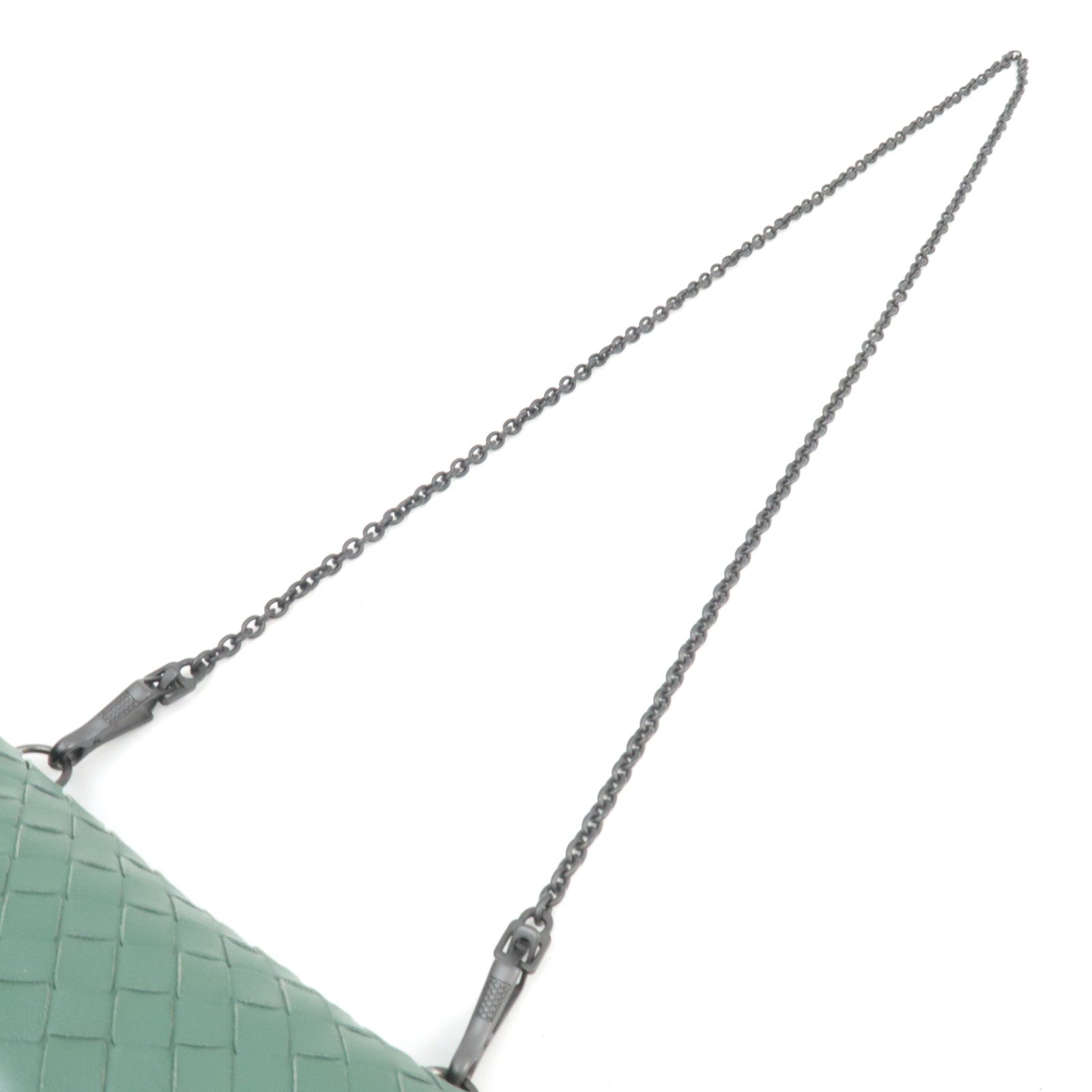 BOTTEGA VENETA Intrecciato Chain Shoulder Pouch Bag Leather Green *Chain strap