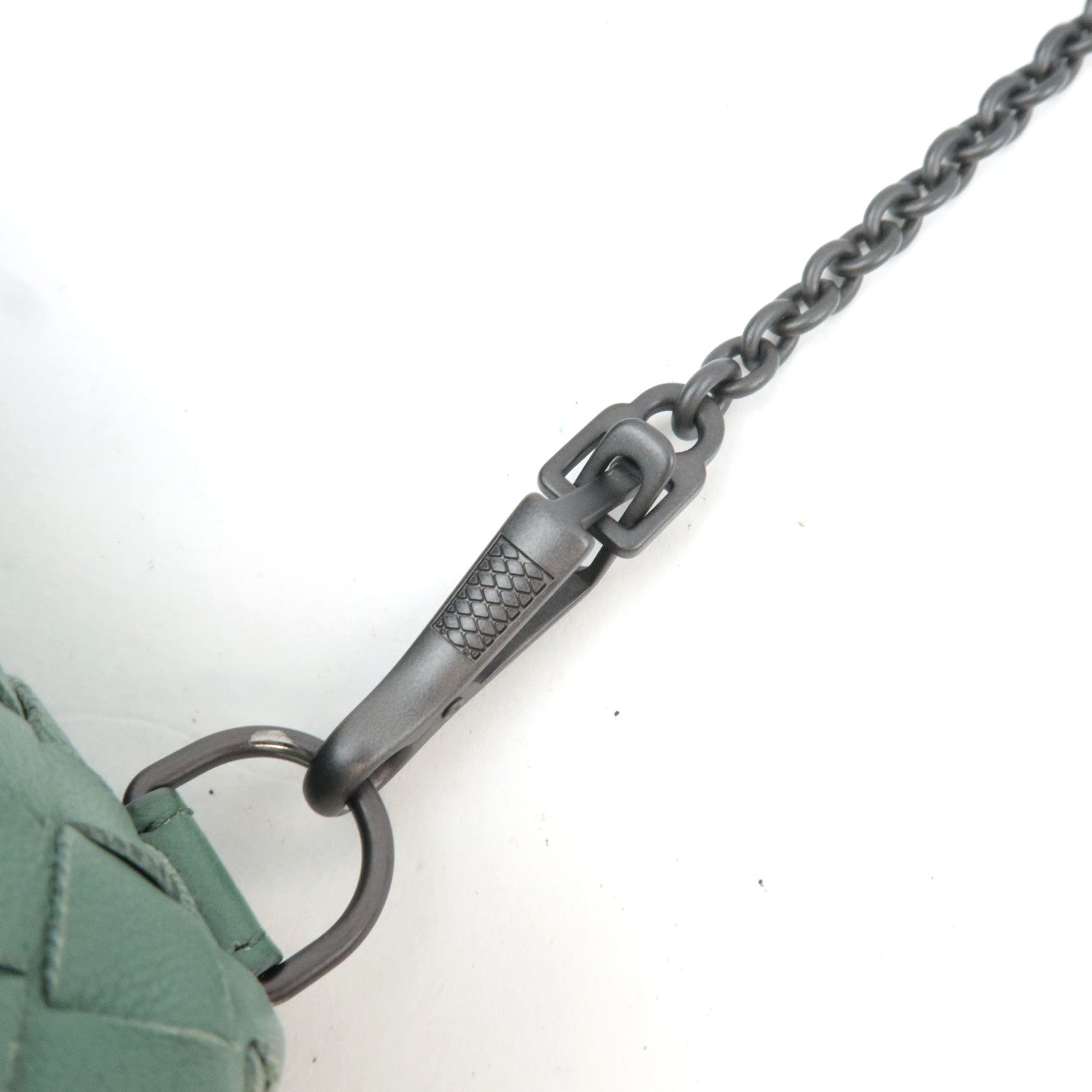 BOTTEGA VENETA Intrecciato Chain Shoulder Pouch Bag Leather Green *Chain strap