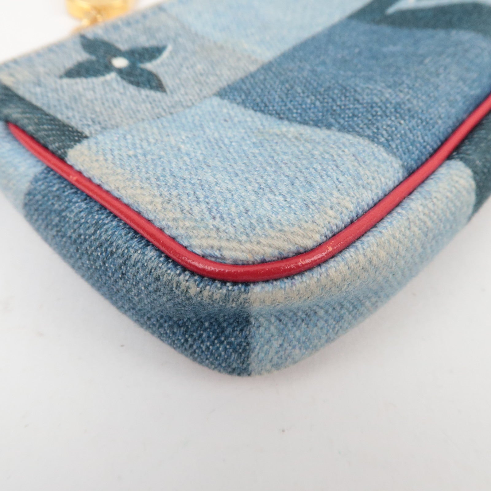 Louis Vuitton Monogram Denim Micro Pochette Accessoires Handbag Blue M68760 SF0260