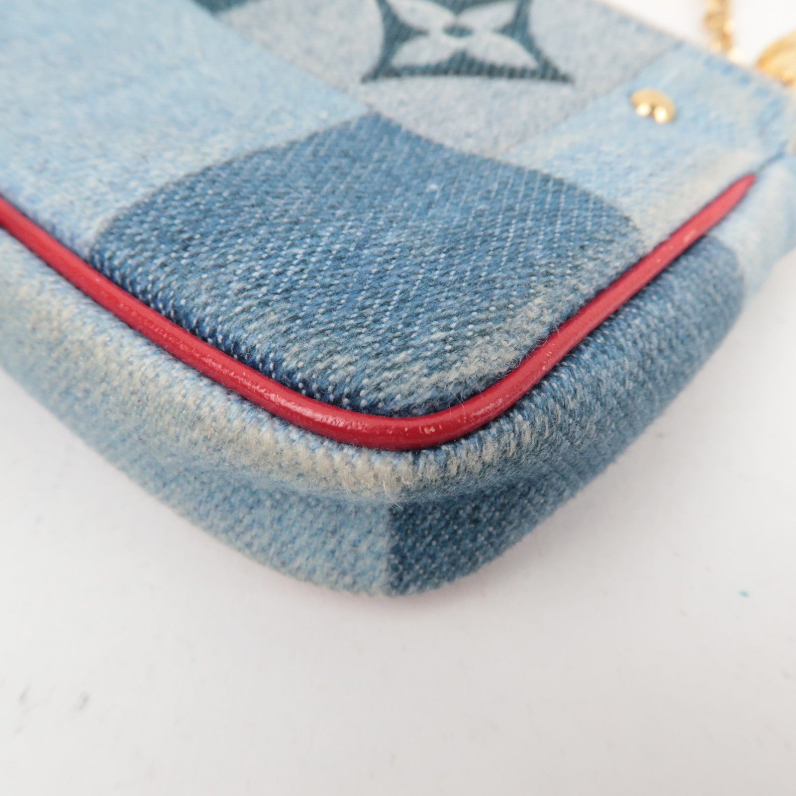 Louis Vuitton Monogram Denim Micro Pochette Accessoires Handbag Blue M68760 SF0260