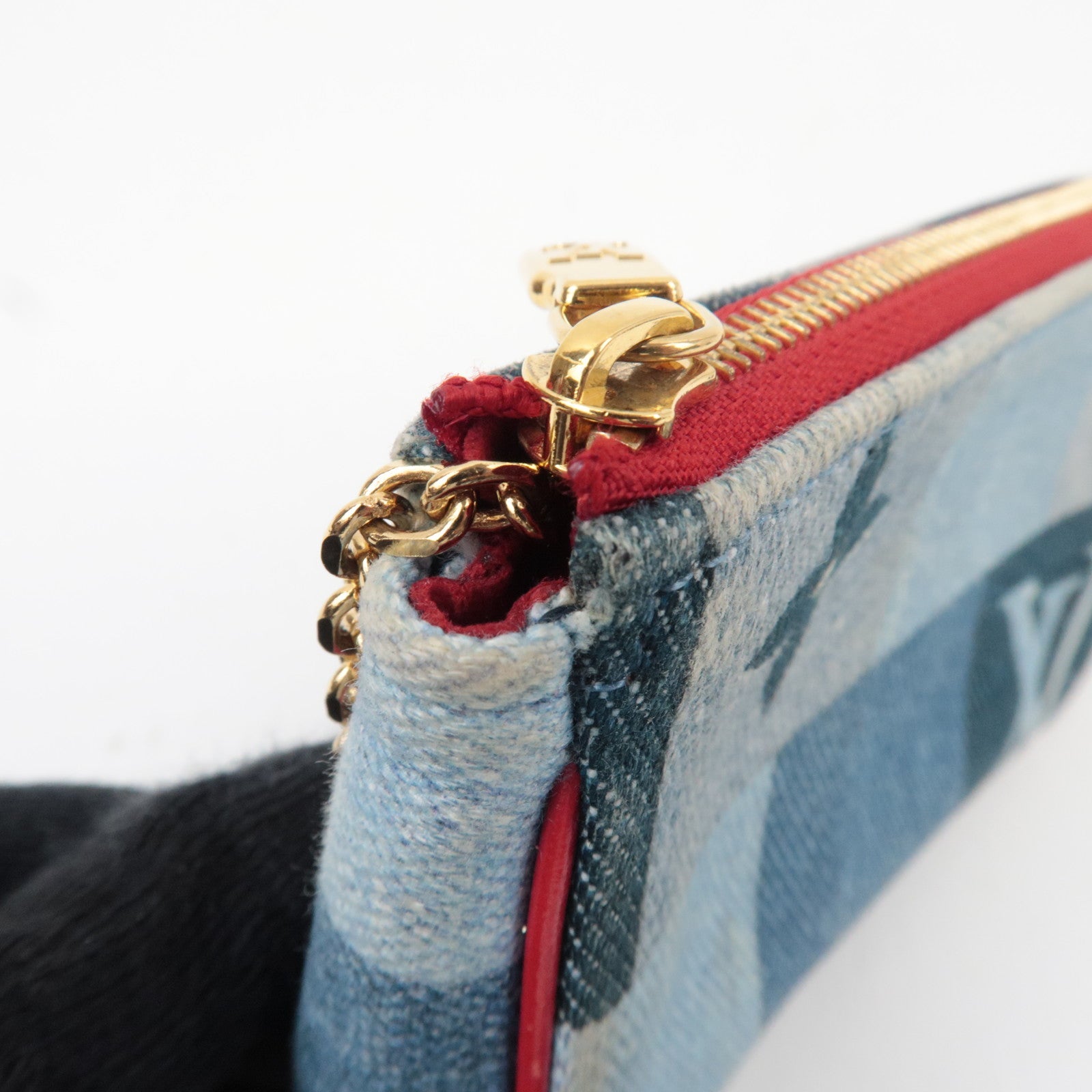 Louis Vuitton Monogram Denim Micro Pochette Accessoires Handbag Blue M68760 SF0260