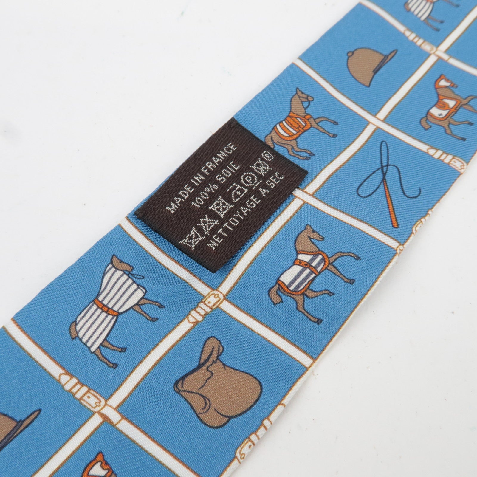 HERMES Twilly Scarf Couvertures et Tenues de Jour HERMES Silk 100% Blue *Box