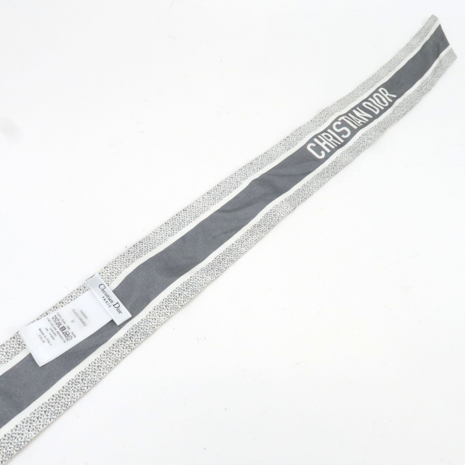 Christian Dior Mitza Twilly Scarf Animal Print Silk 100% White *Box