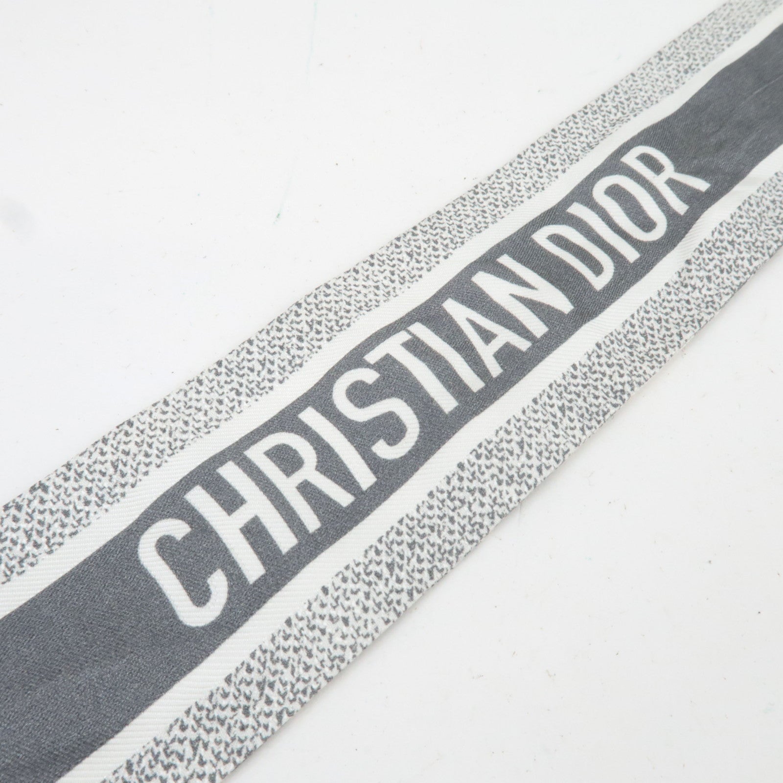 Christian Dior Mitza Twilly Scarf Animal Print Silk 100% White *Box