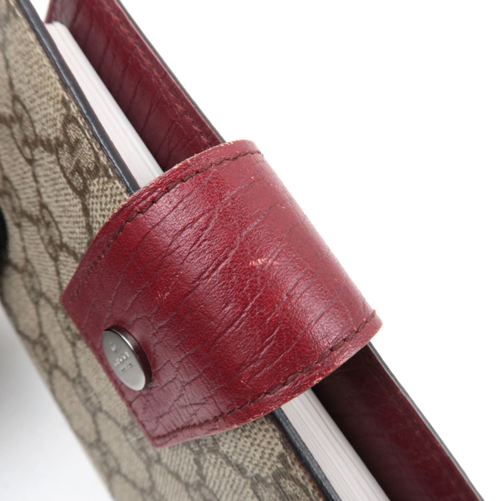 GUCCI Planner Cover GG Supreme Leather Beige 115240 *Box