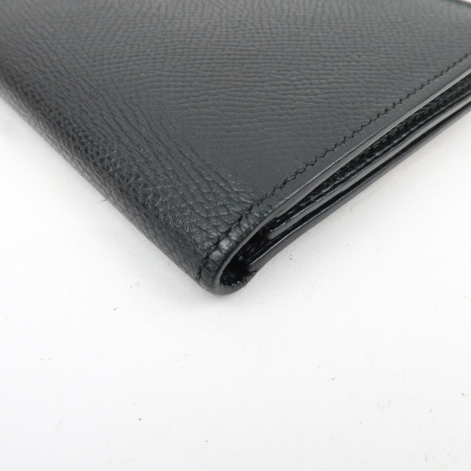 HERMES Bearn Soufflet Long Wallet □K Stamp (2007) Veau Epsom Black Silver HDW *Box