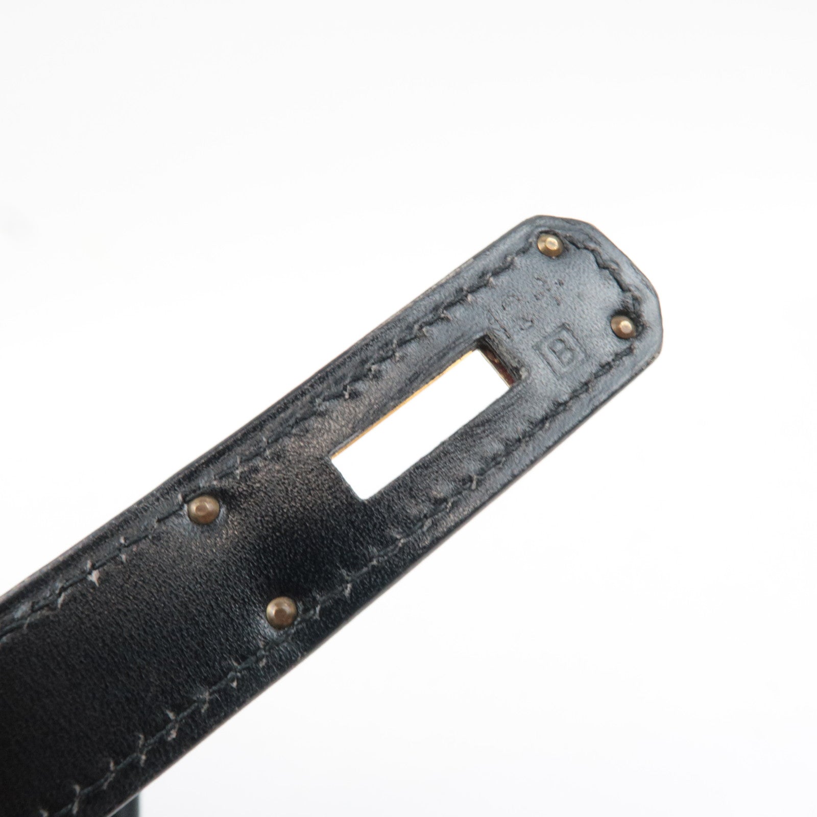 HERMES Kelly 32 B Stamp (1998) Box Calf 2Way Handbag Black Gold HDW *Box, Dust bag, Strap, Key Lock, Clochette