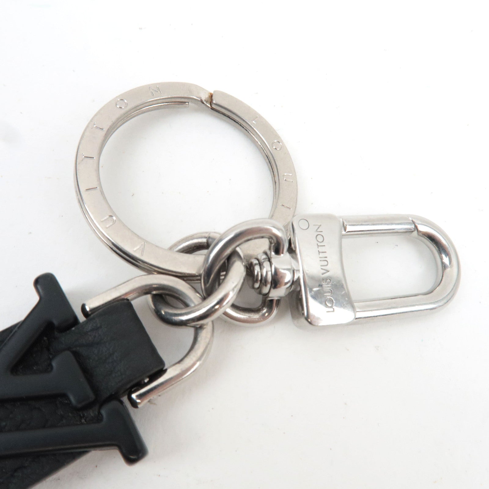 Louis Vuitton Key Charm Dragonne Aerogram Black Silver HDW M01194 *Box, Dust bag