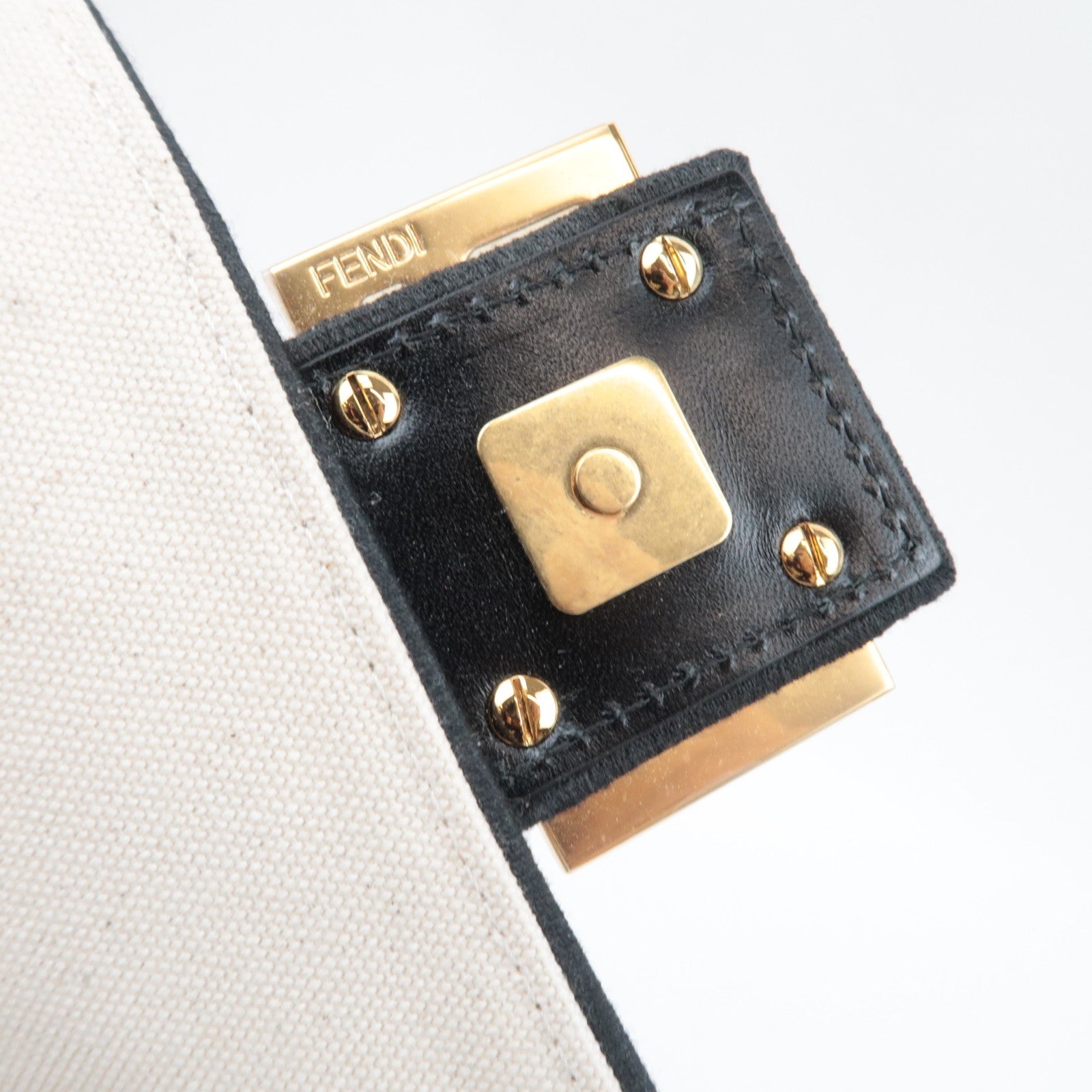 FENDI Zucca Mamma Baguette Embroidery Handbag Canvas Leather Multicolor 8BR600 *Dust bag, Strap