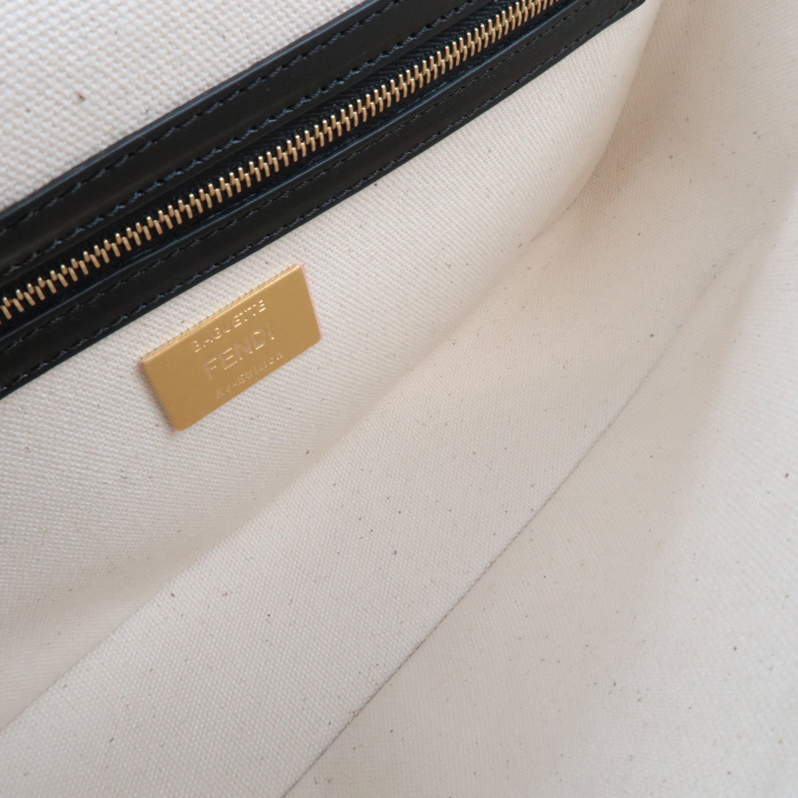 FENDI Zucca Mamma Baguette Embroidery Handbag Canvas Leather Multicolor 8BR600 *Dust bag, Strap