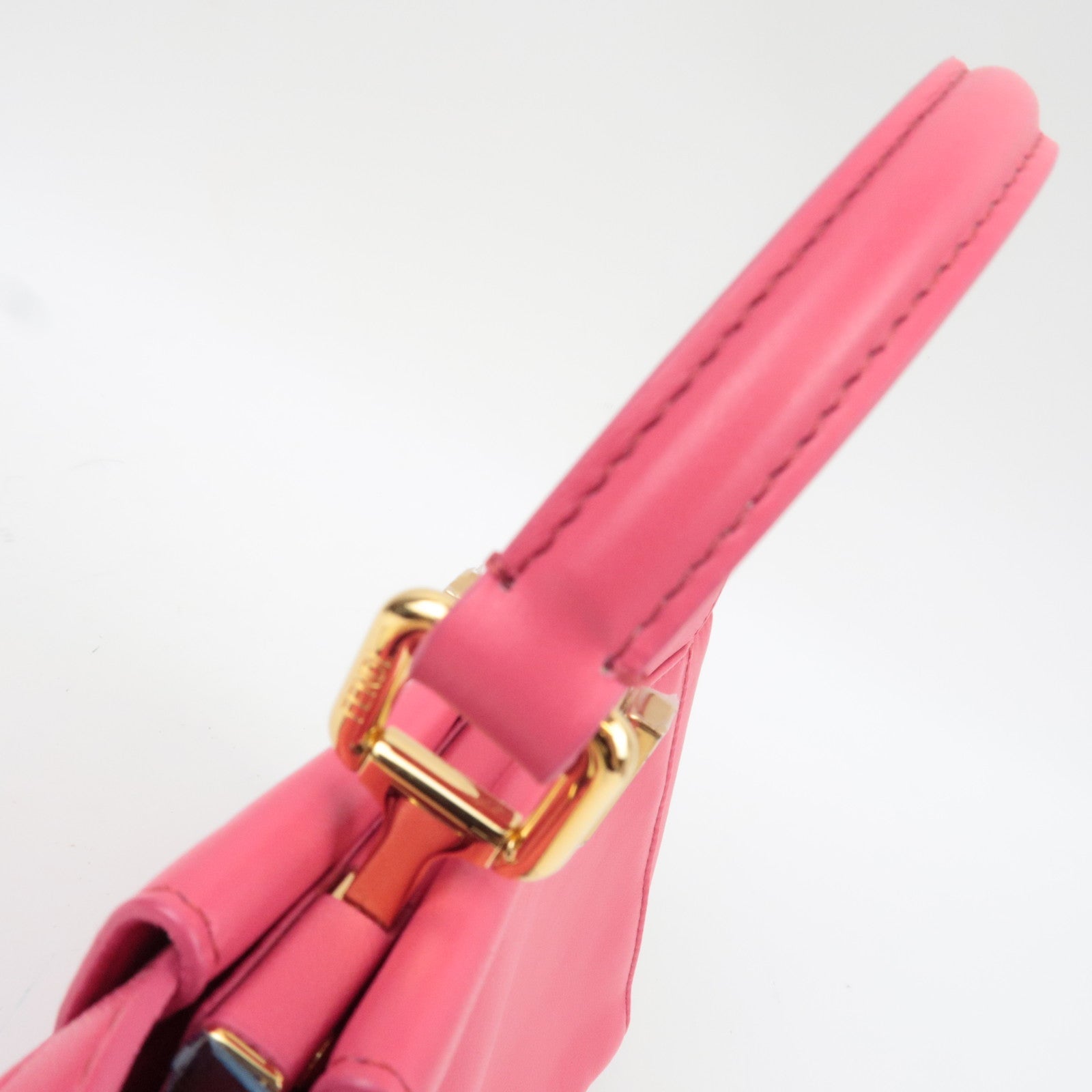 FENDI Mini Peekaboo 2Way Handbag Leather Pink Gold HDW 8BN244 *Dust bag, Strap, Rain cover