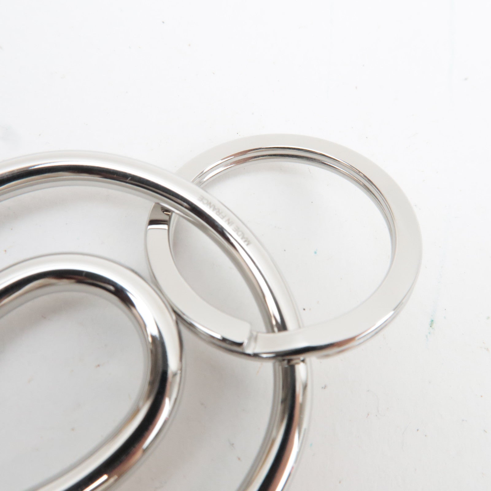 HERMES Fer A Cheval Metal Key Ring Silver *Box, Dust bag