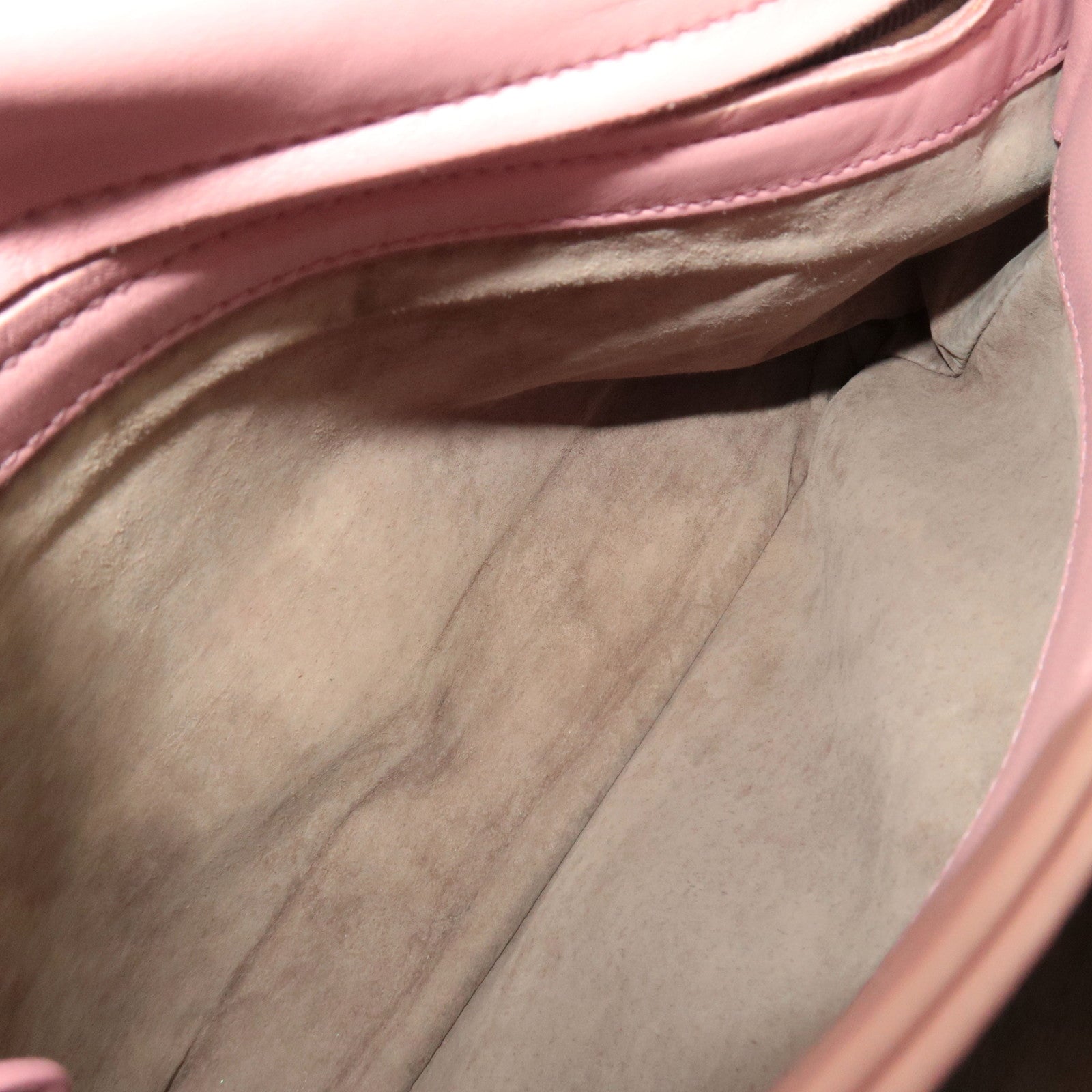 BOTTEGA VENETA Intrecciato Chain Shoulder Bag Leather Pink