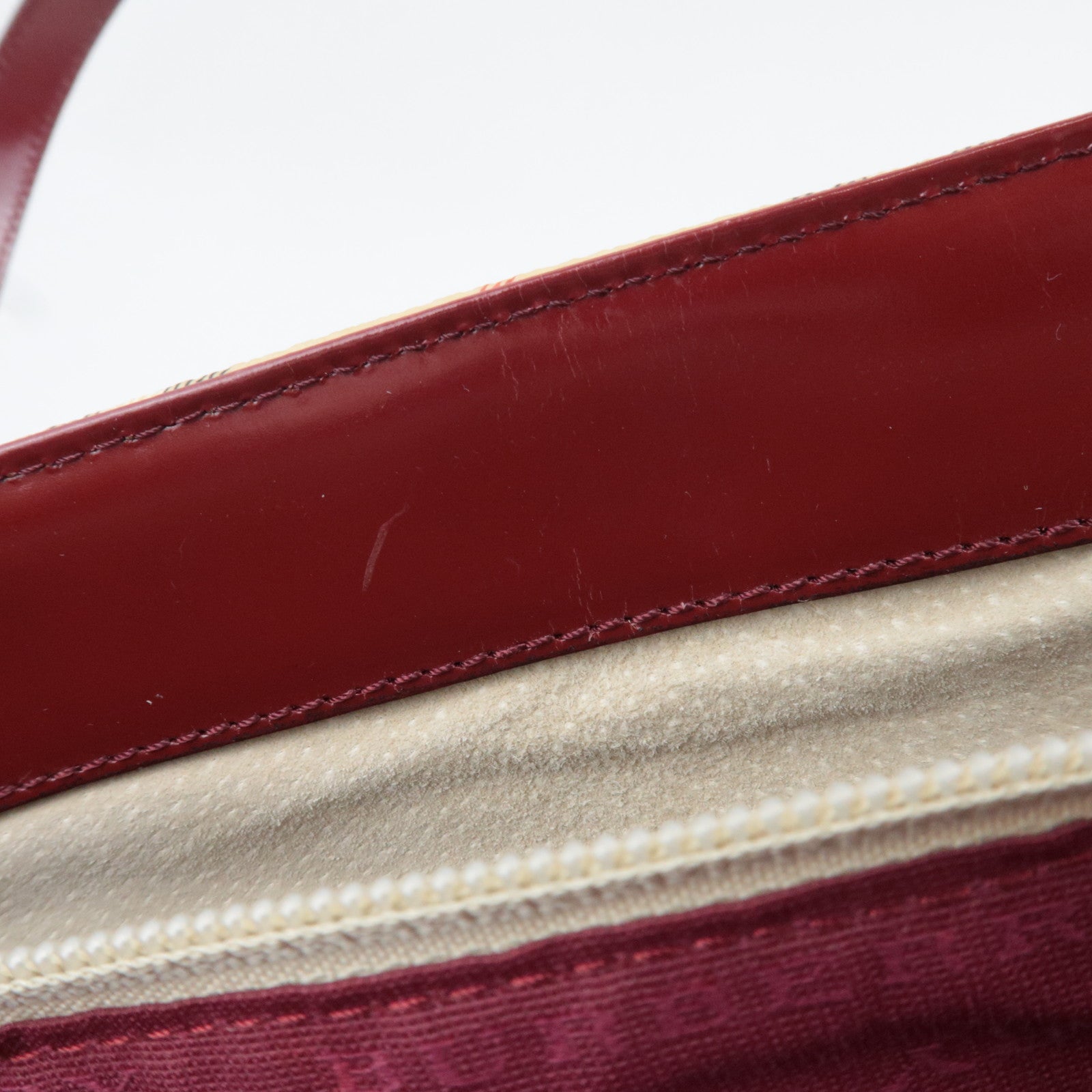 BURBERRY Nova Plaid PVC Leather Tote Bag Large Beige Red *Dust bag