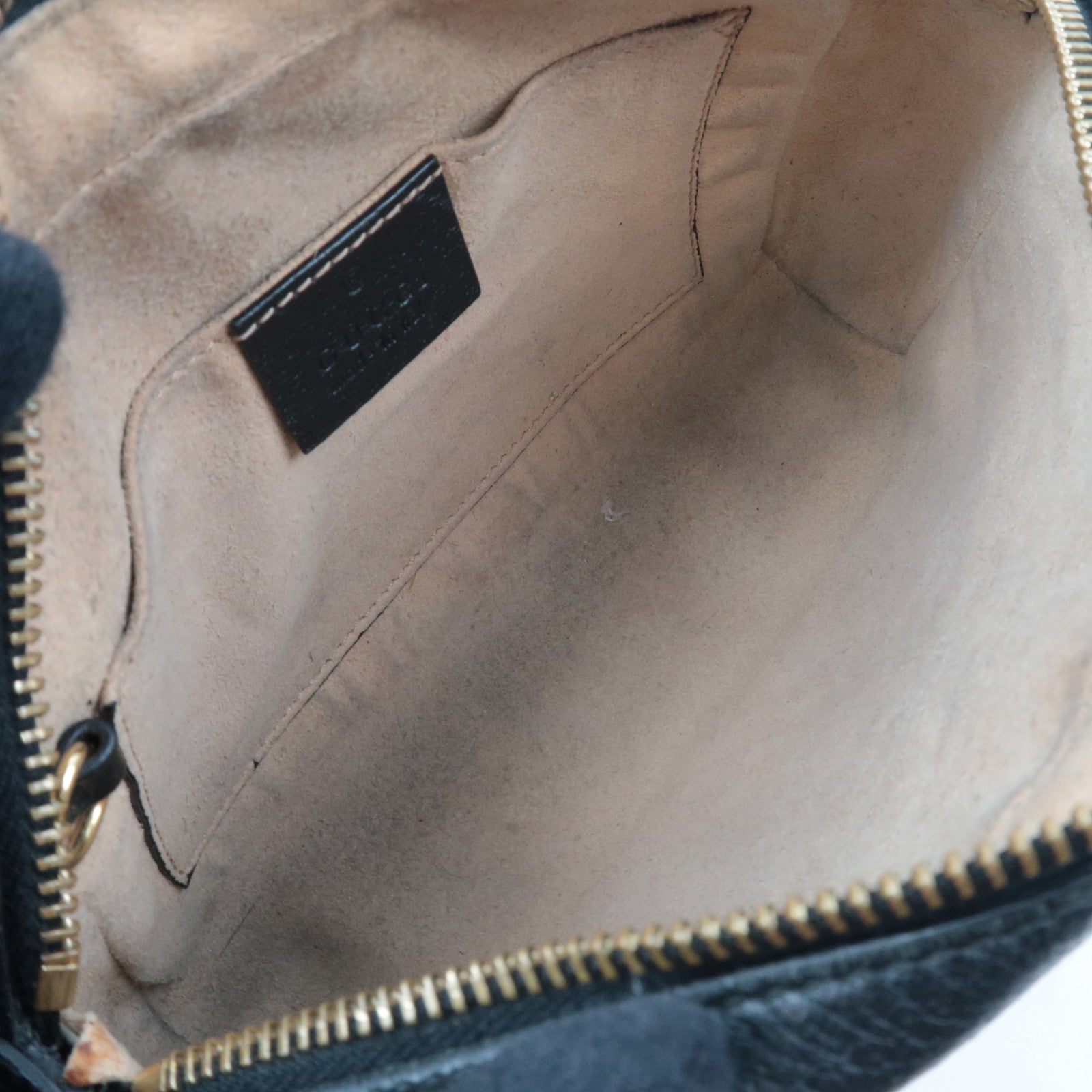 GUCCI Ophidia Leather Shoulder Bag Black 517350