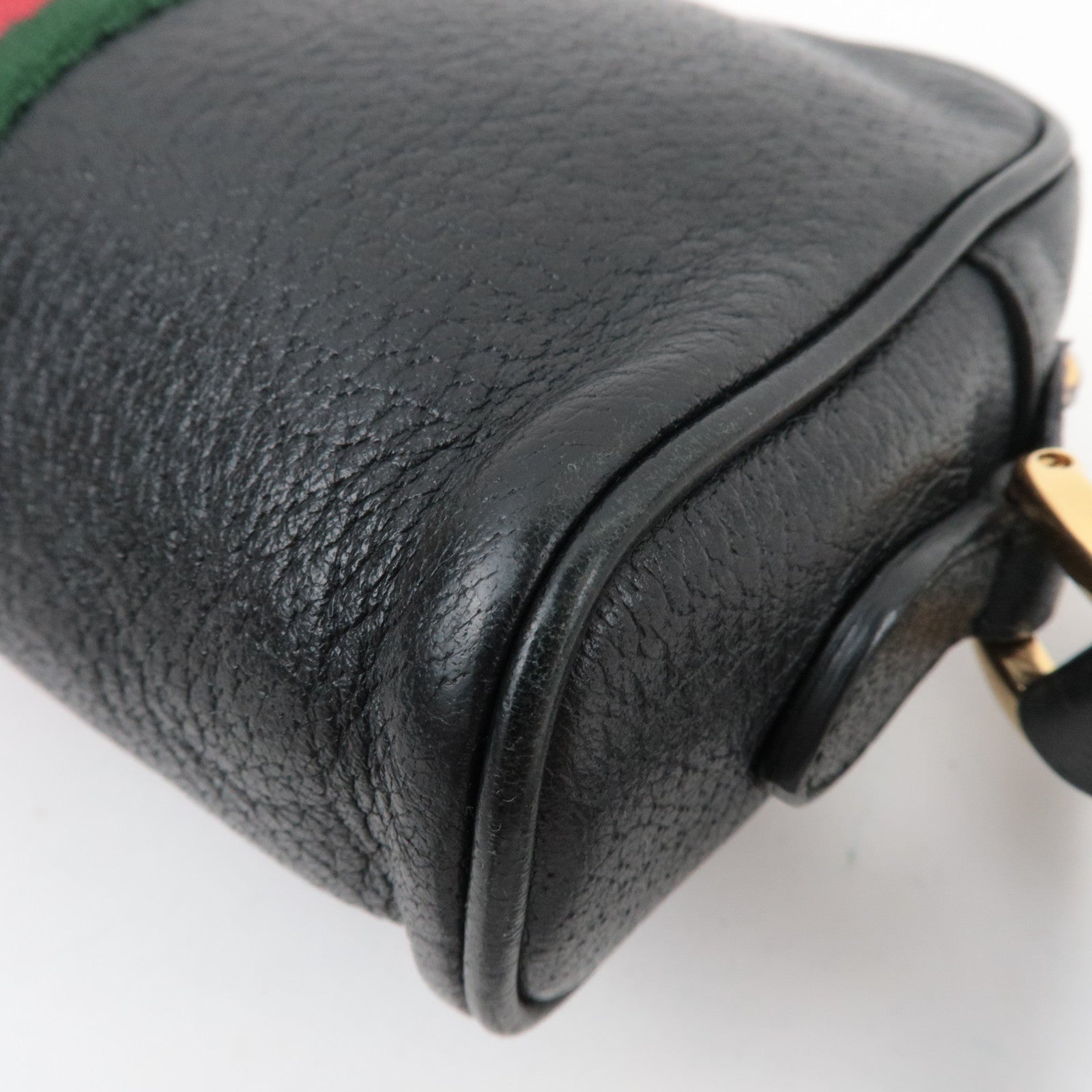 GUCCI Ophidia Leather Shoulder Bag Black 517350