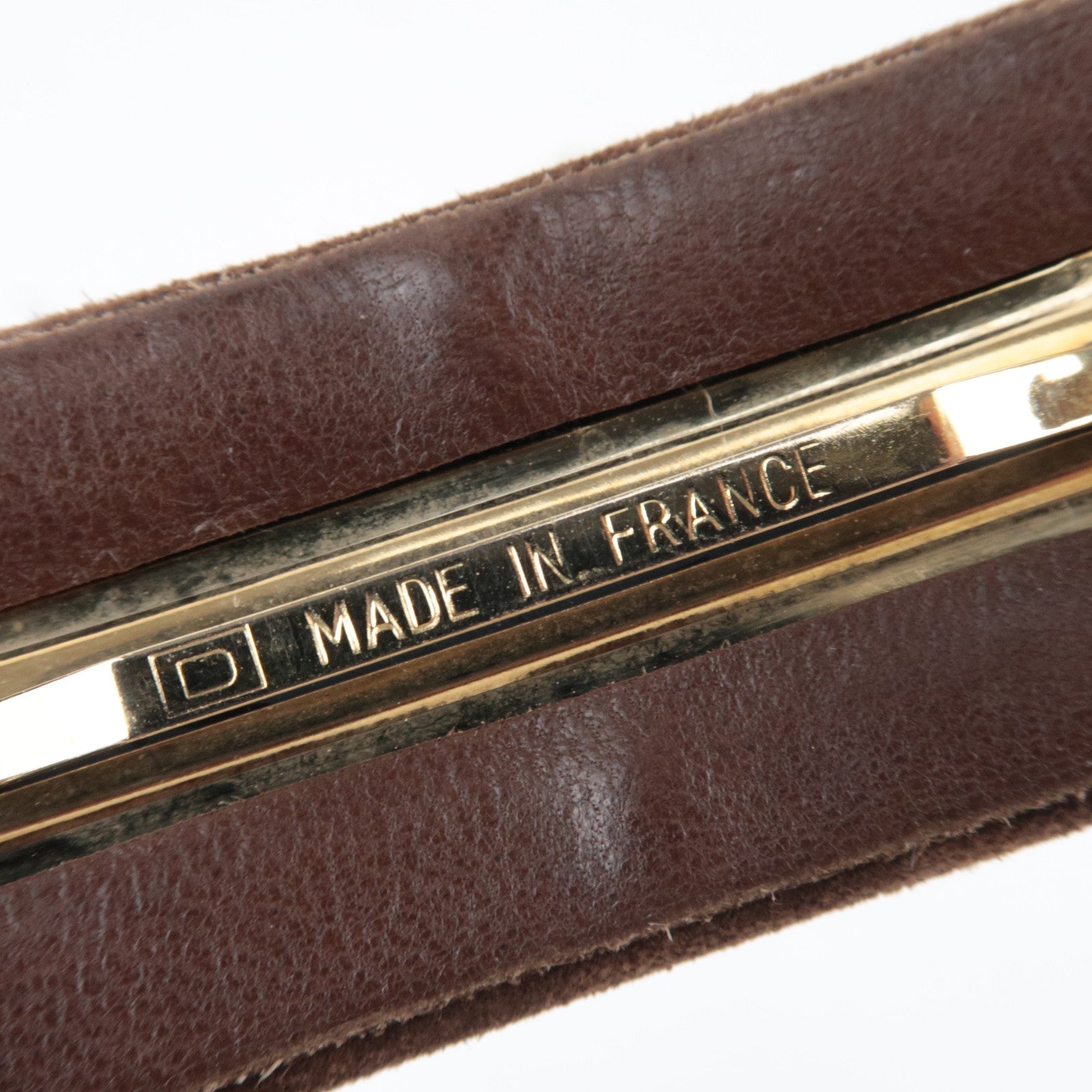 CHANEL Cocomark Suede  Barrette Hair Clip Brown