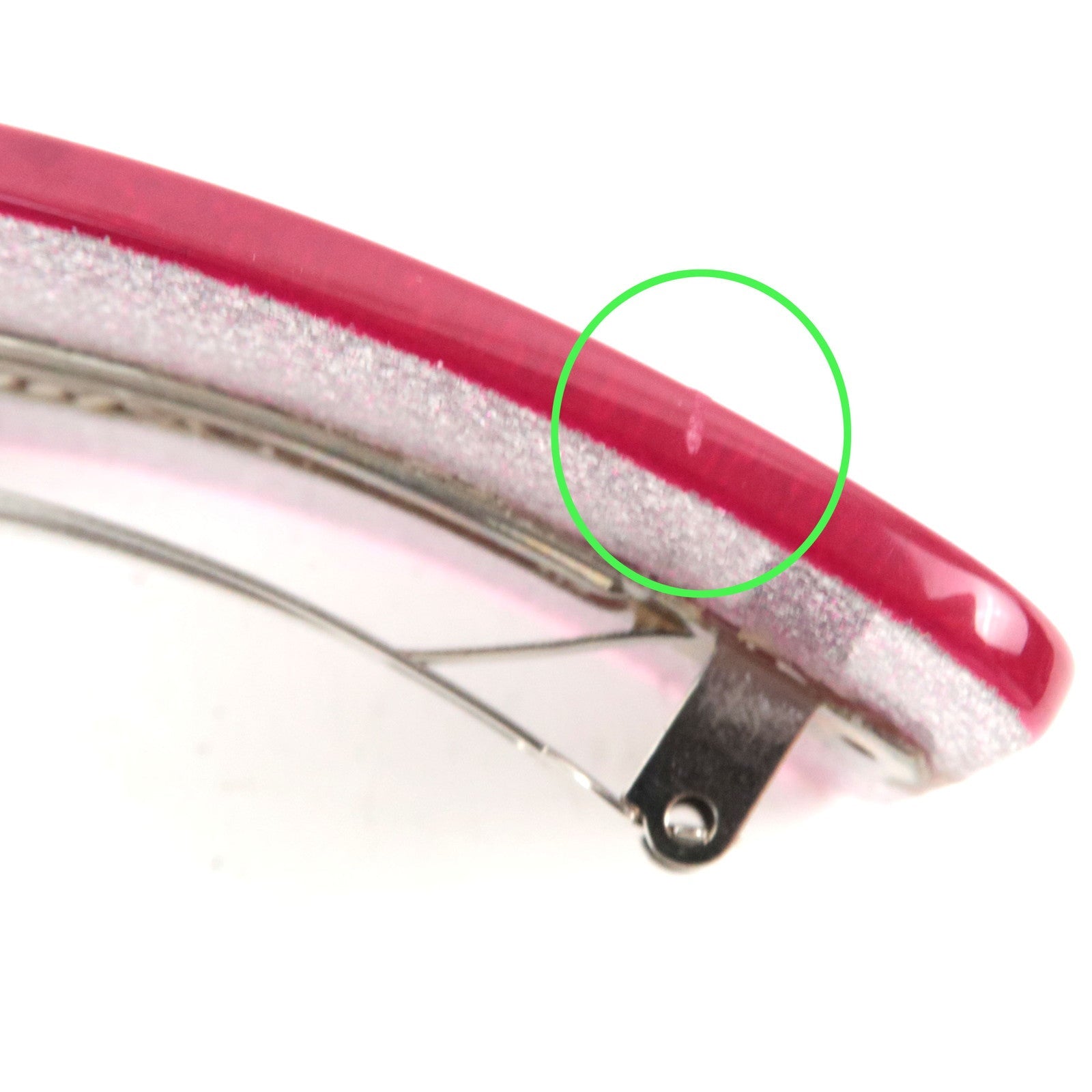 CHANEL Cocomark Barrette 00A Resin Hair Clip Metallic Pink