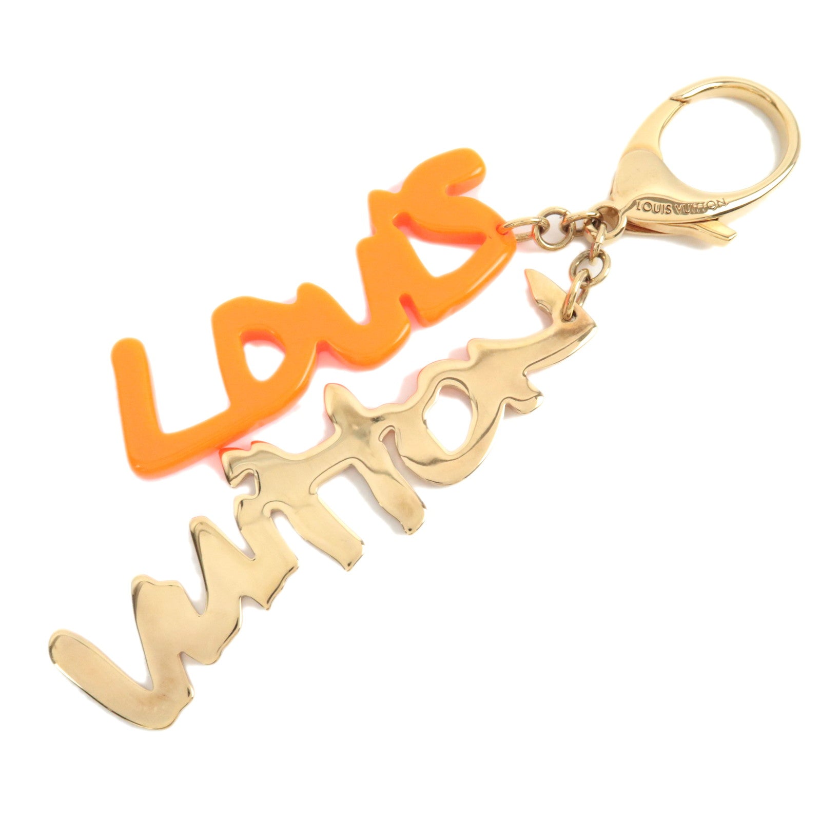Louis Vuitton Bijoux Sac Graffiti Bag Charm Gold Orange M65765 82741