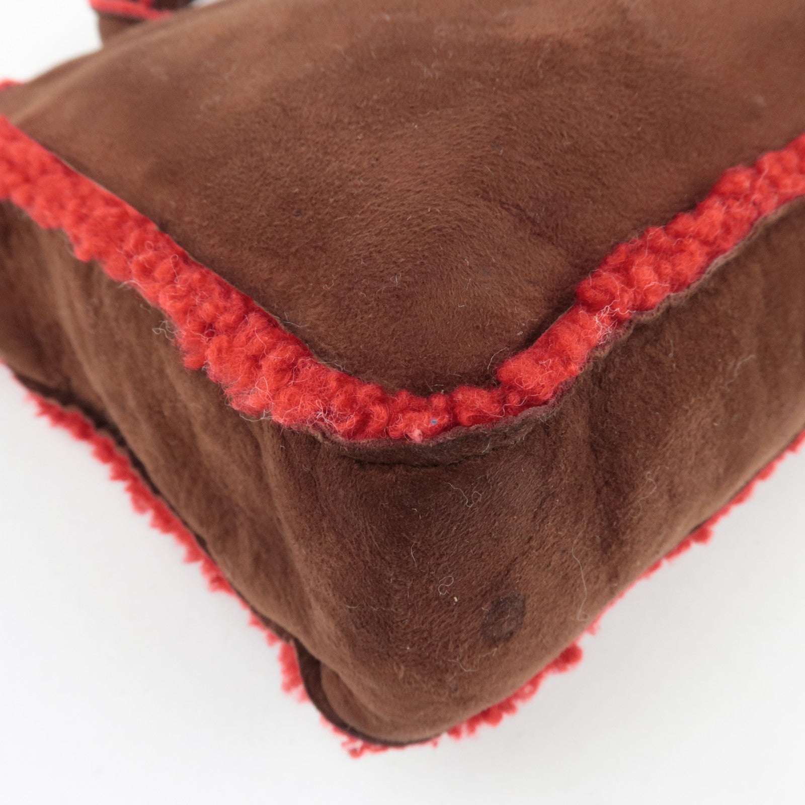 CHANEL Coco Mark Sheep Skin Tote Bag Brown Red A11746 5418816 *Dust bag, G card