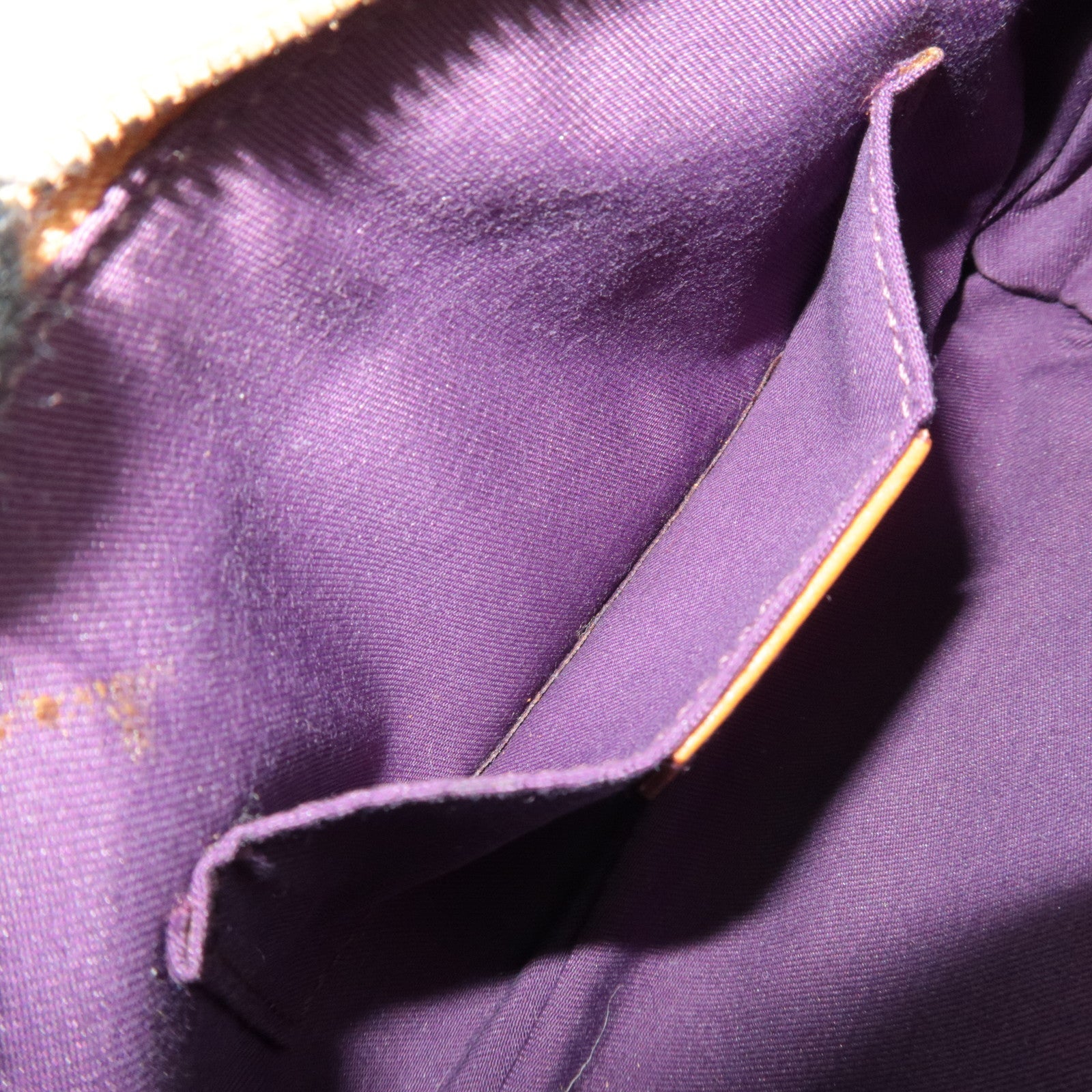 GUCCI Sherry Cosmetic Pouch GG Canvas Leather Beige Brown Purple 152507